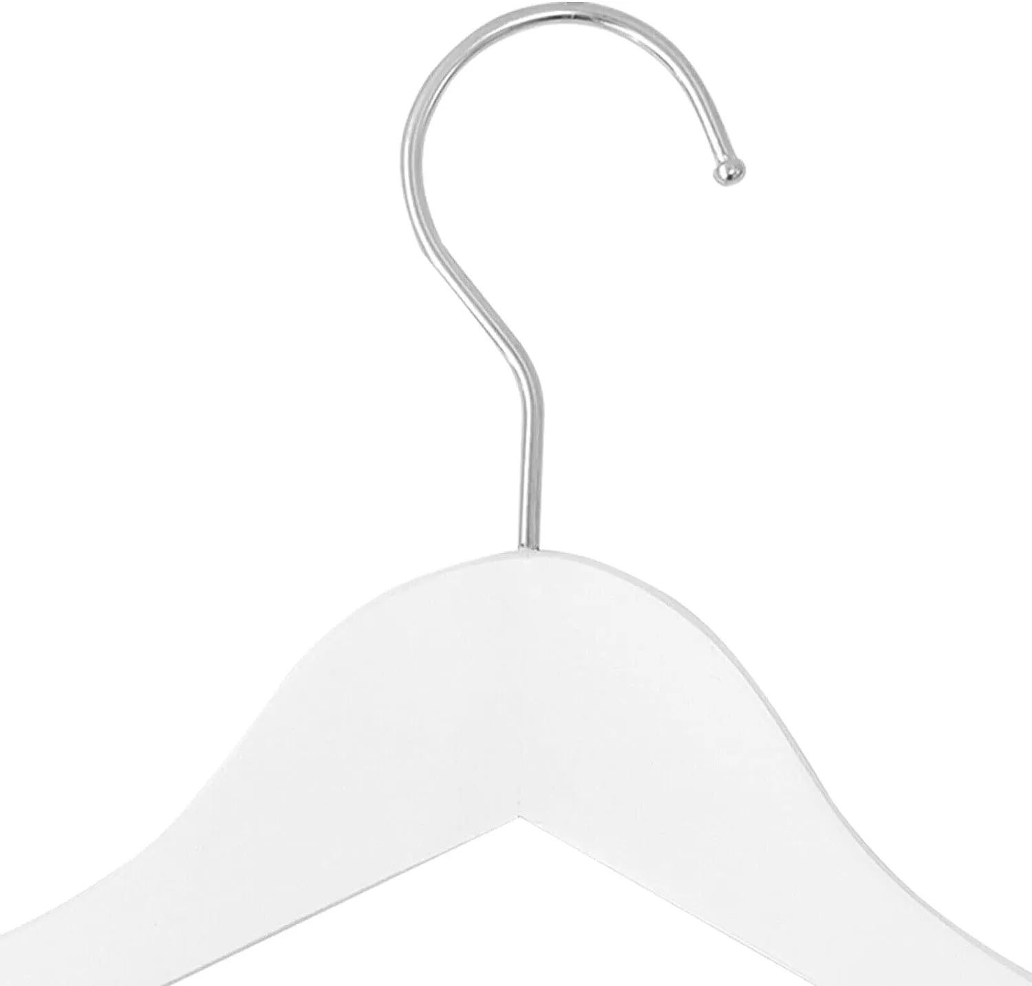 12 Children's Anti-Slip Eco-conscious Wooden Hangers with Soft Grip Clips | White