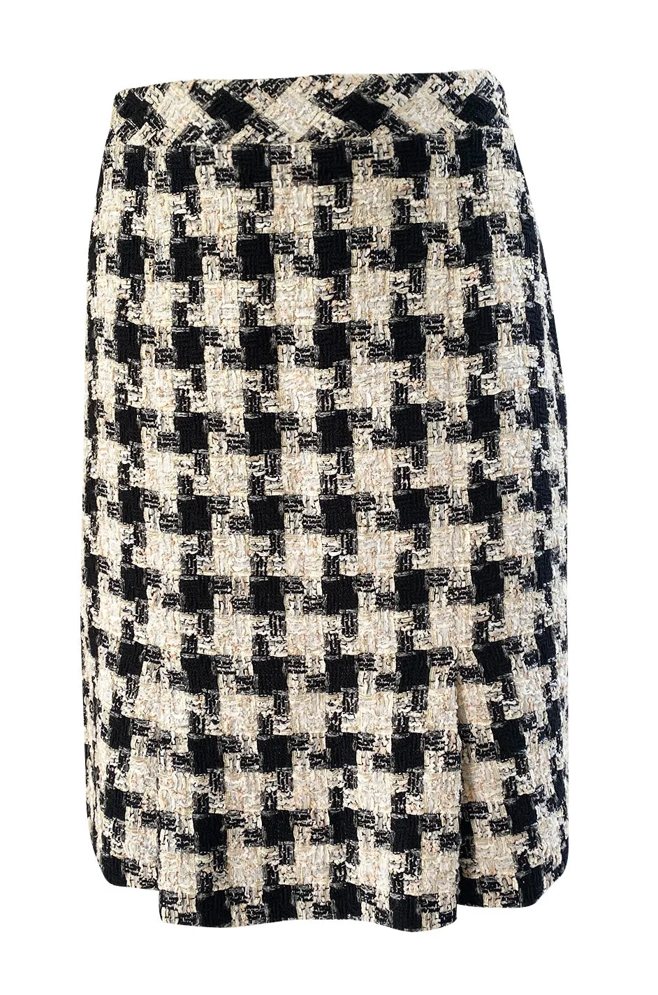 2005 Cruise Chanel Classic Boucle Skirt & Black Cashemere Top Set