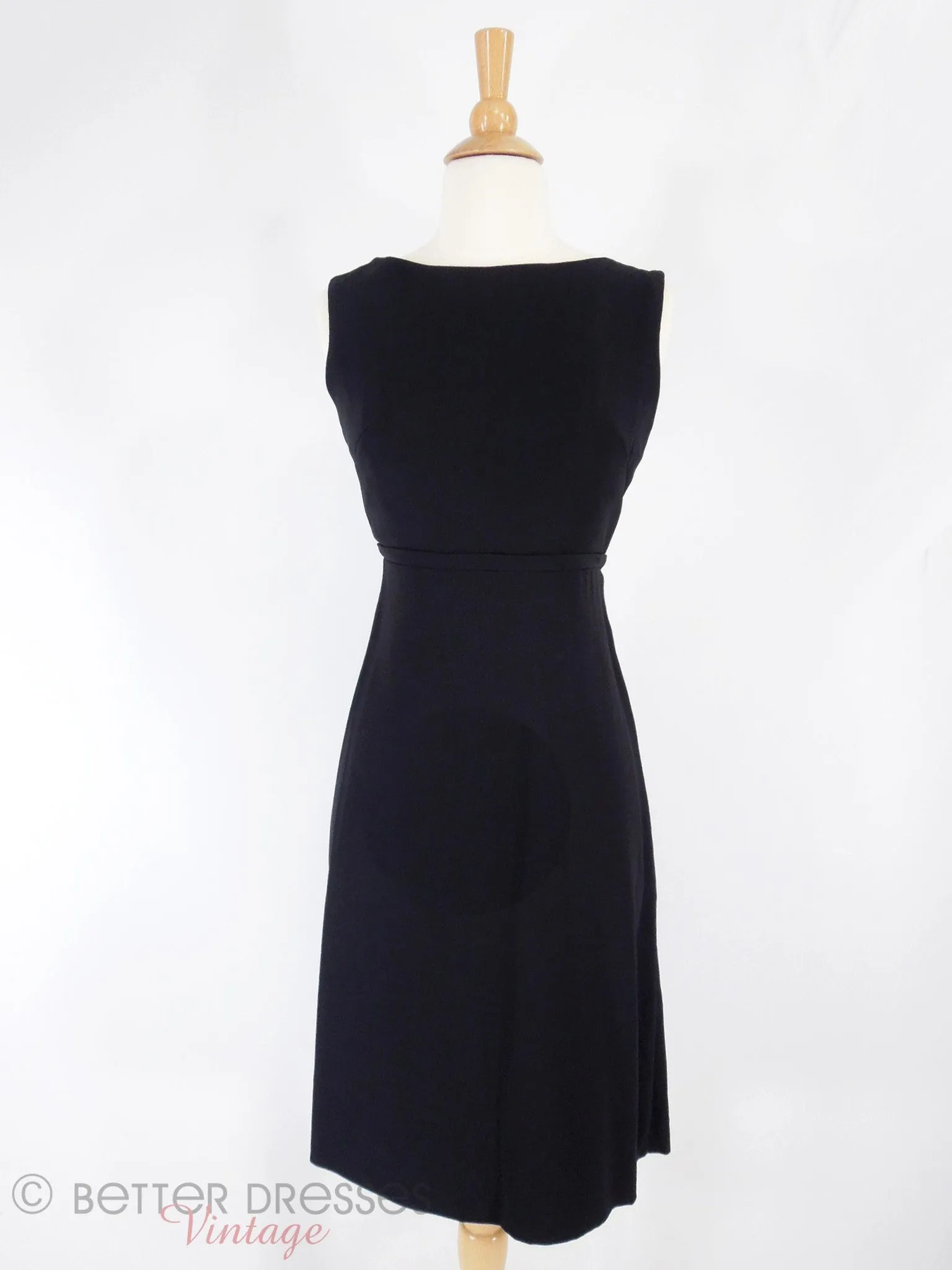 50s/60s Black Cocktail Dress With Low Back