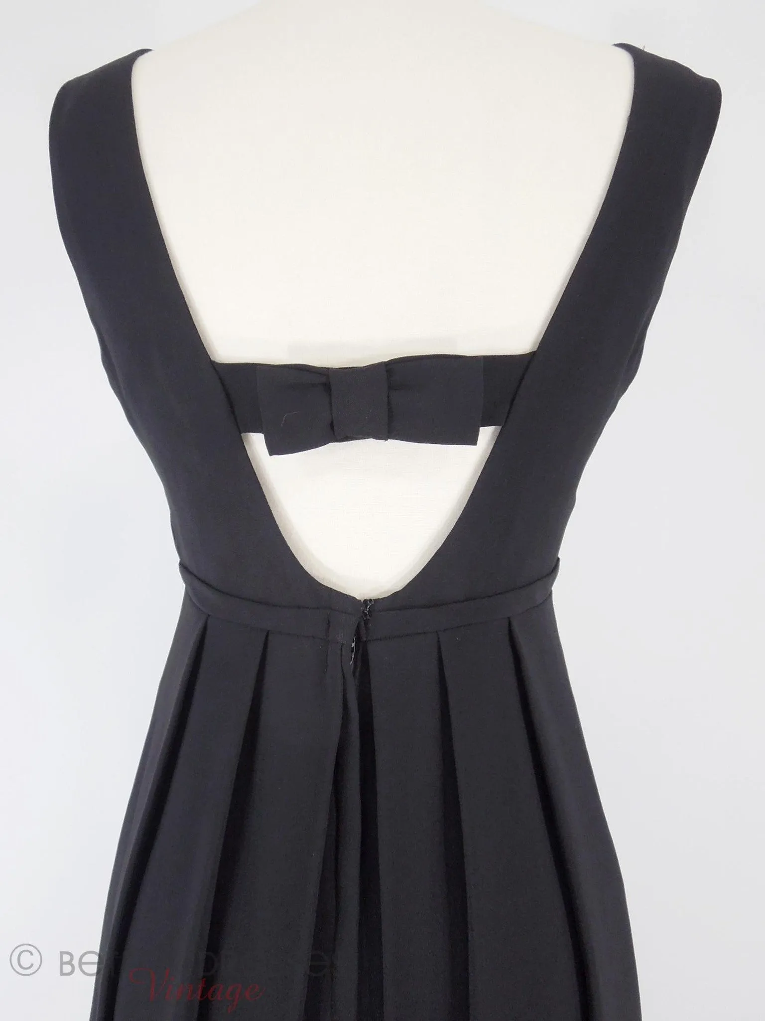 50s/60s Black Cocktail Dress With Low Back