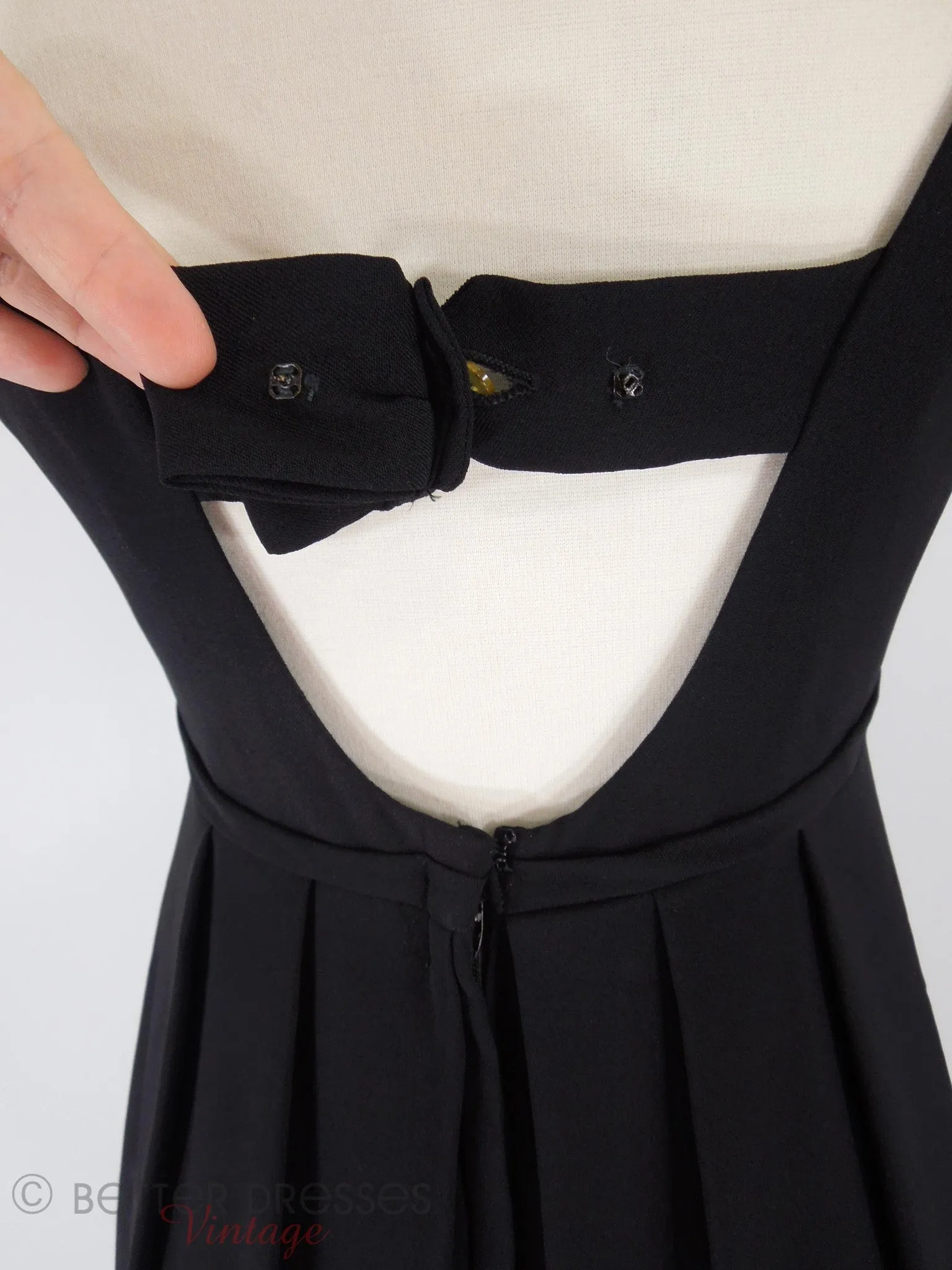 50s/60s Black Cocktail Dress With Low Back