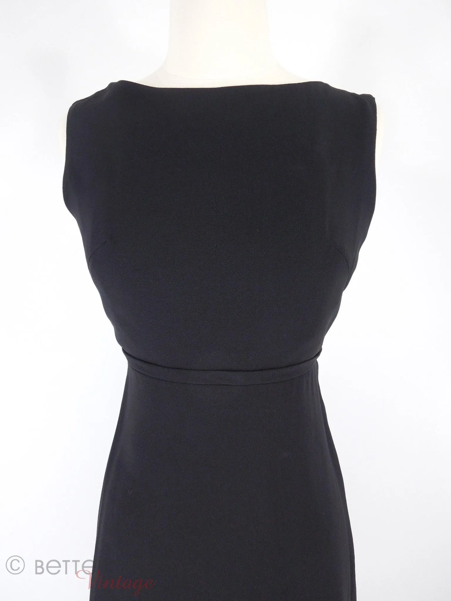 50s/60s Black Cocktail Dress With Low Back