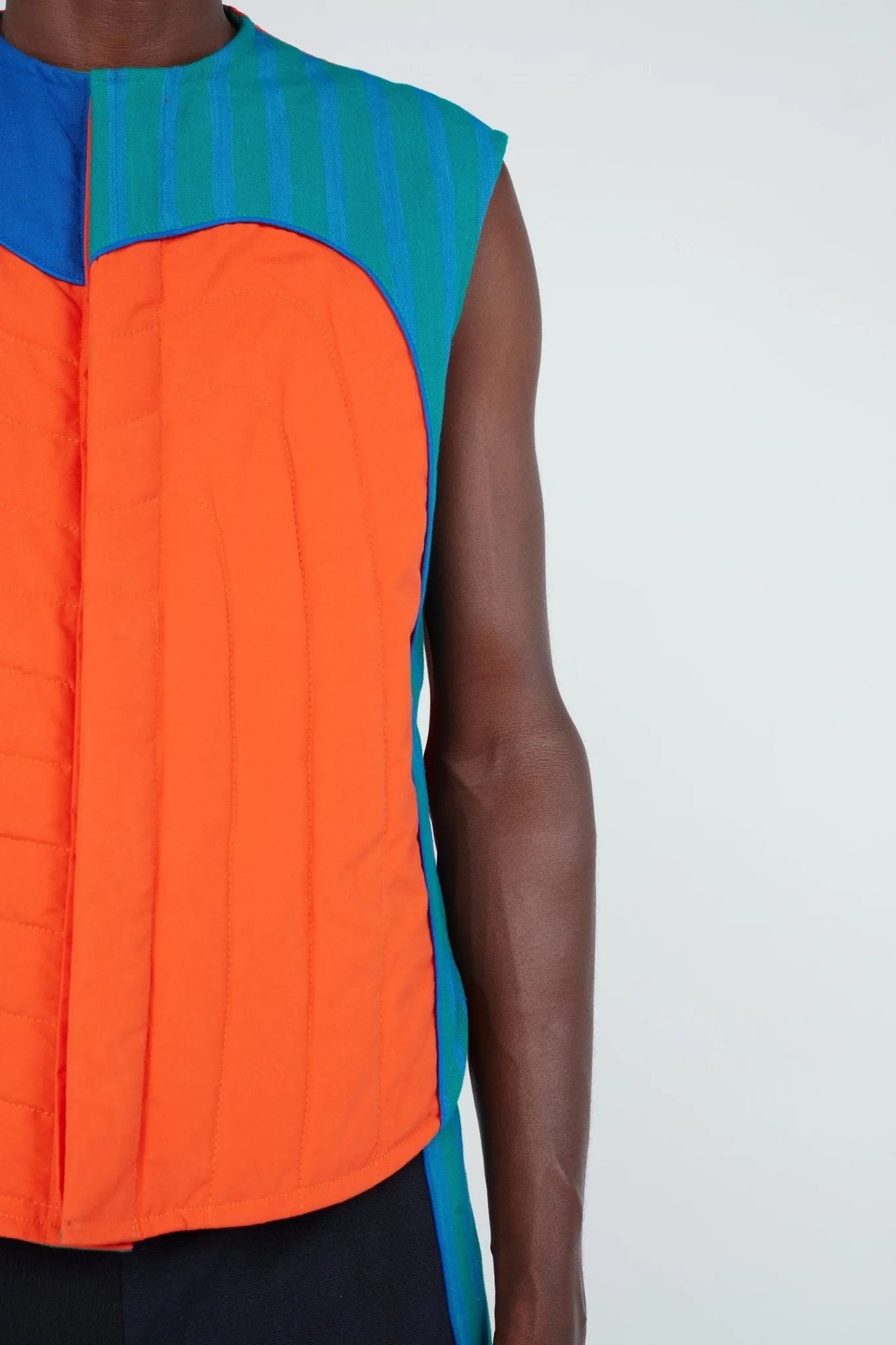 Abstract Reversible Puffer Vest