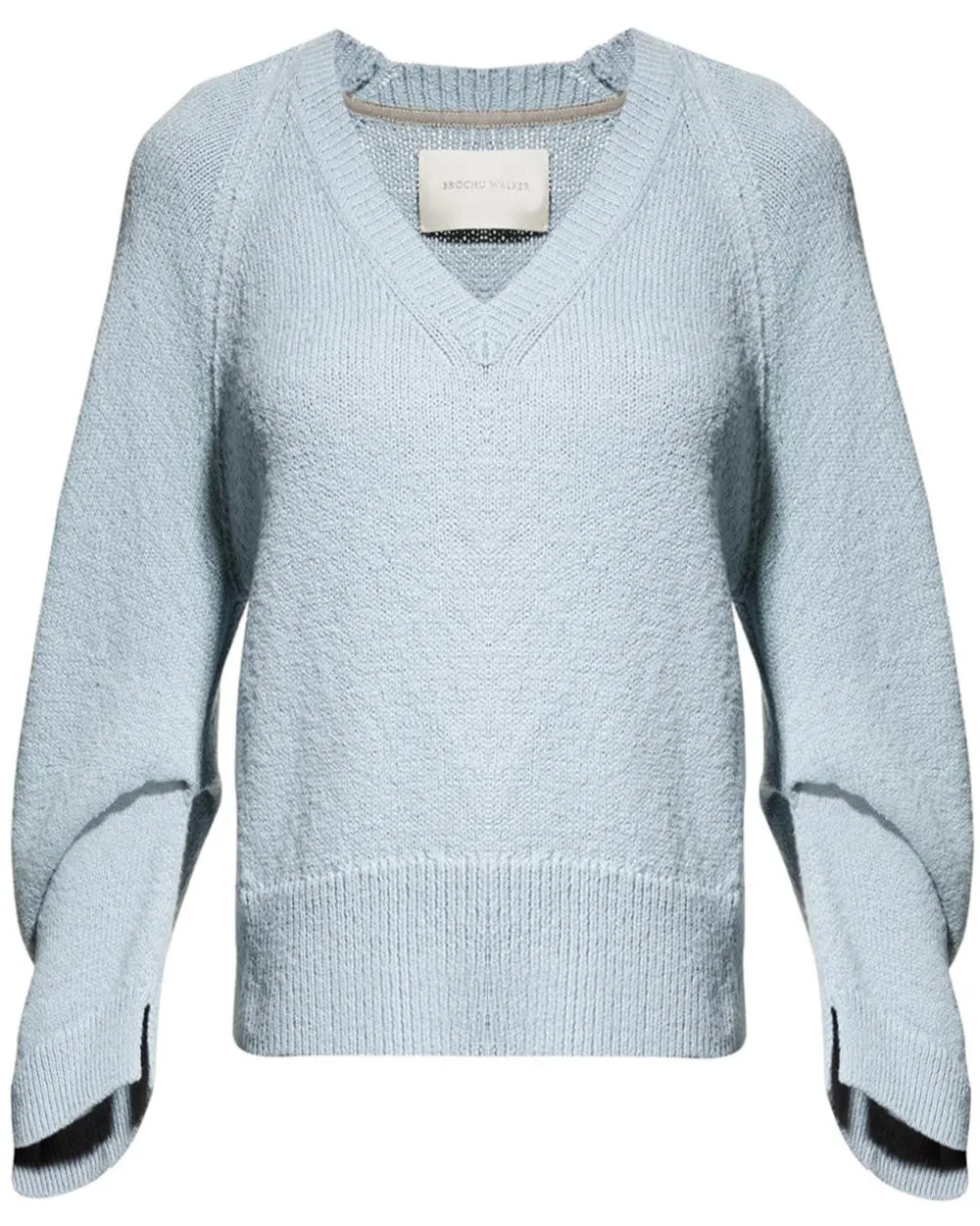 Air Blue Pia Knit V Neck Sweater