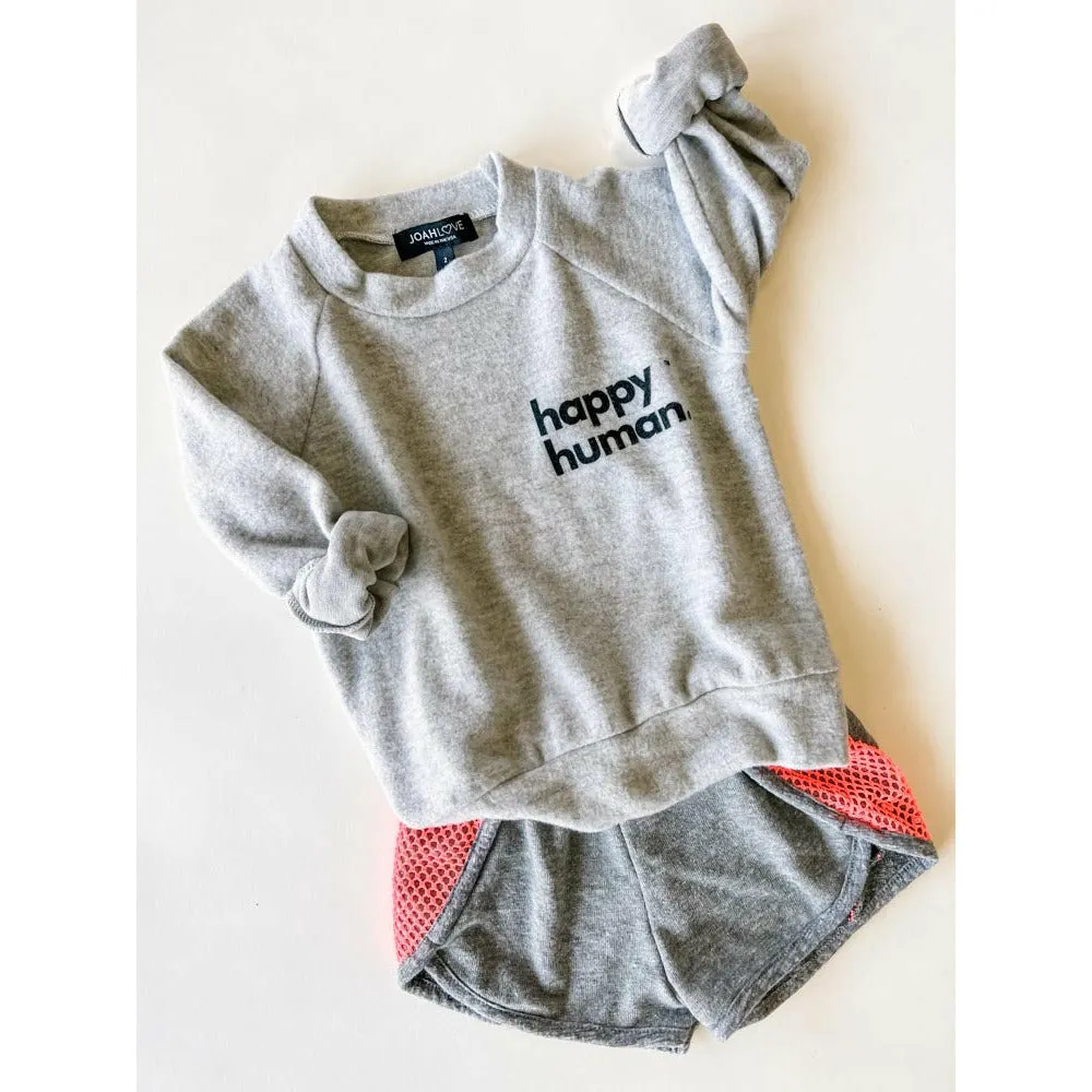 Alfie-Happy Human Kids top | Heather FC