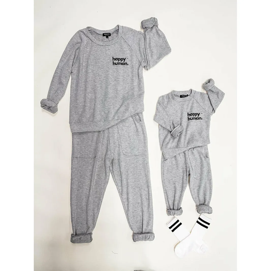 Alfie-Happy Human Kids top | Heather FC