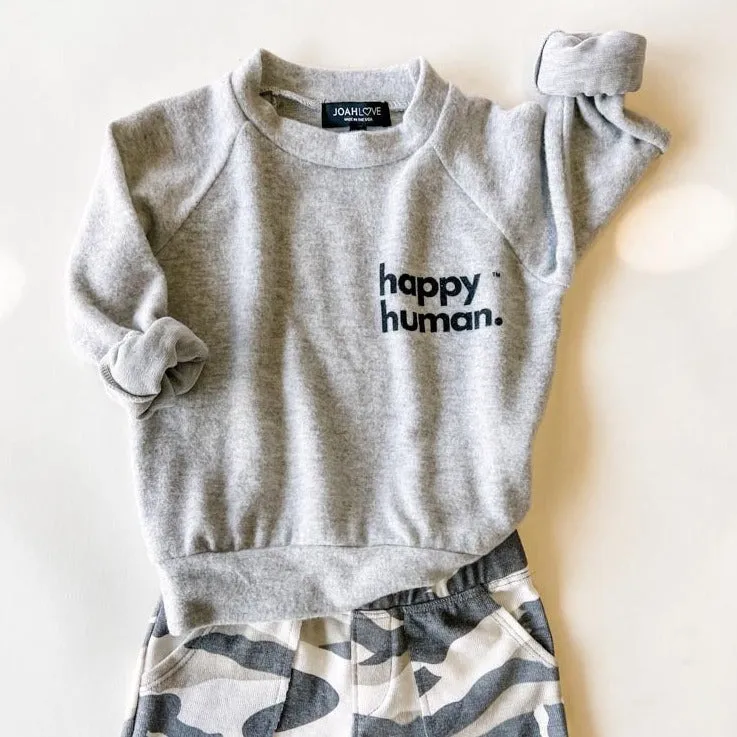 Alfie-Happy Human Kids top | Heather FC