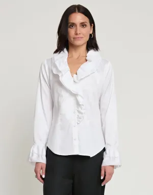 AMARA LONG SLEEVE COTTON SATIN SHIRT