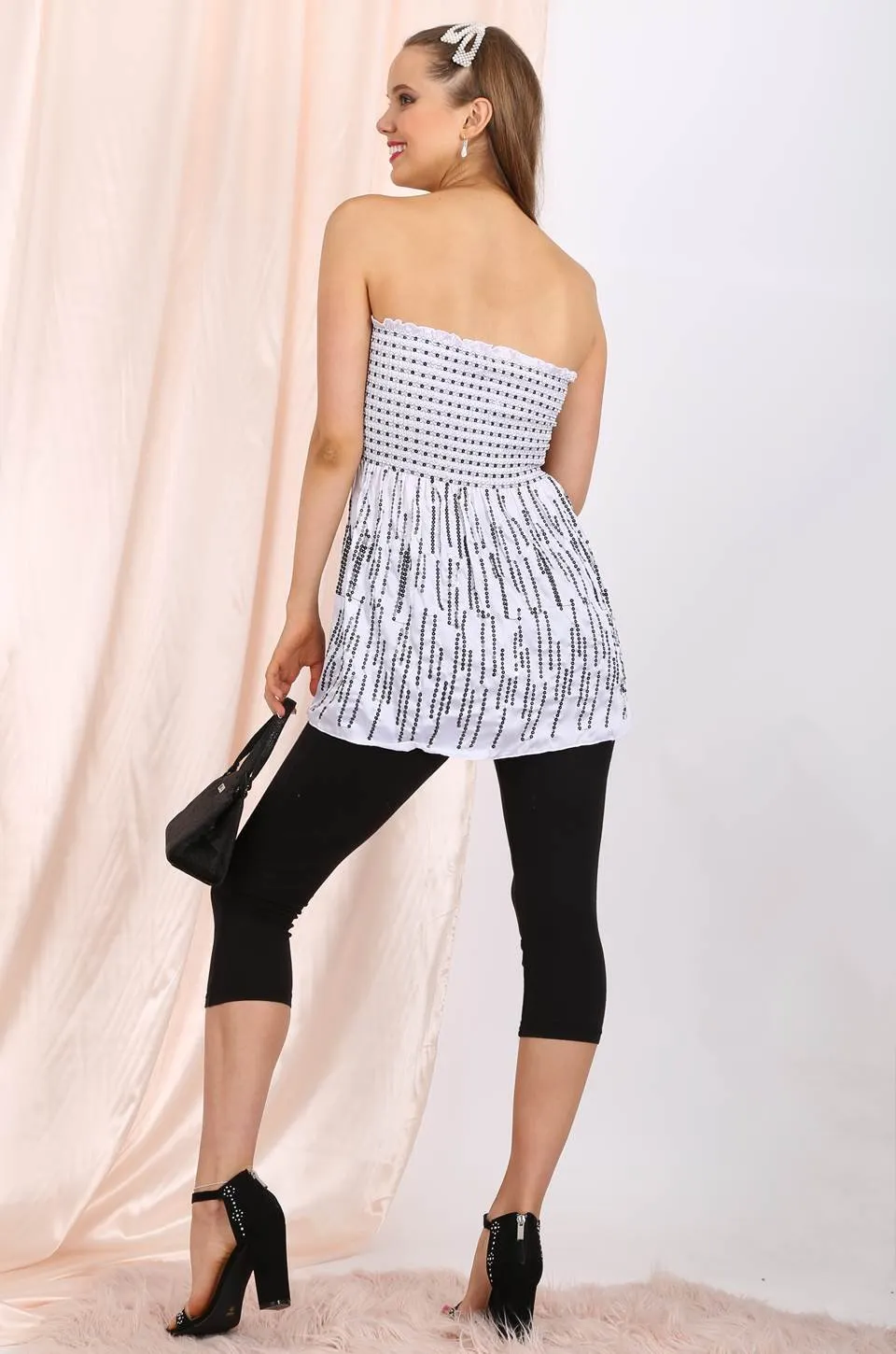 Amira Satin Top in white