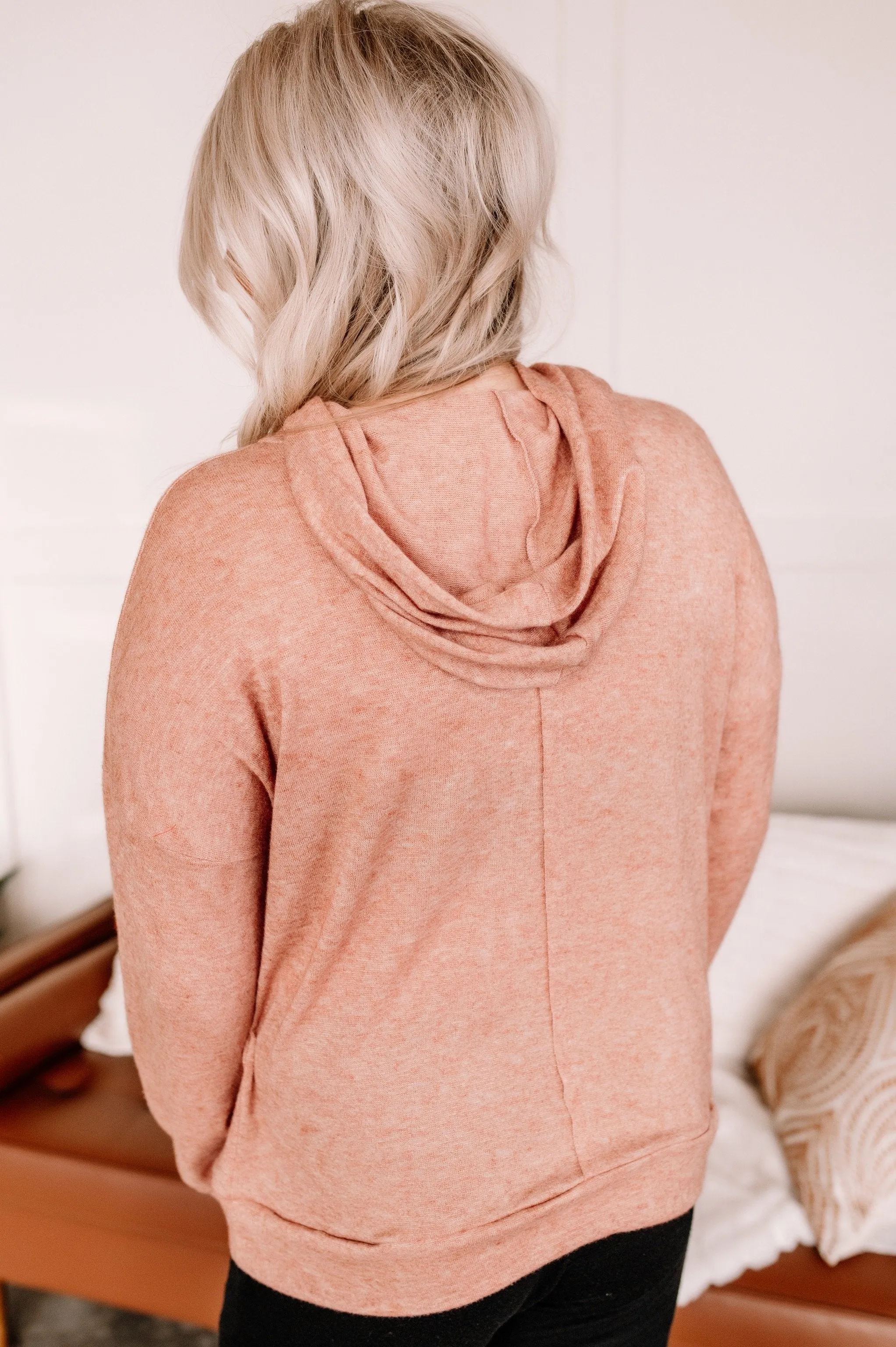 And Sew It Goes Brushed Hooded Top In Claybrook