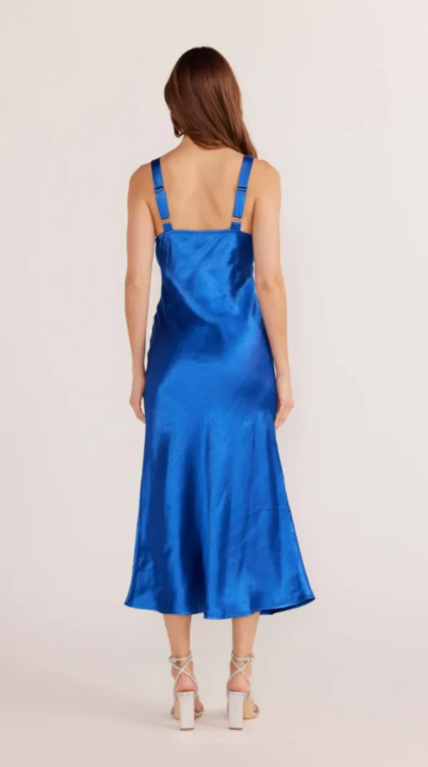 Aoki Bias Slip Dress Sapphire Blue