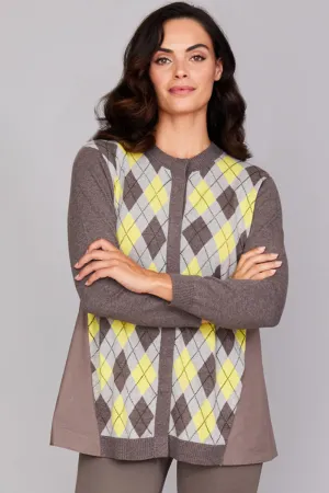 Argyle Combo Cardigan: FINAL SALE