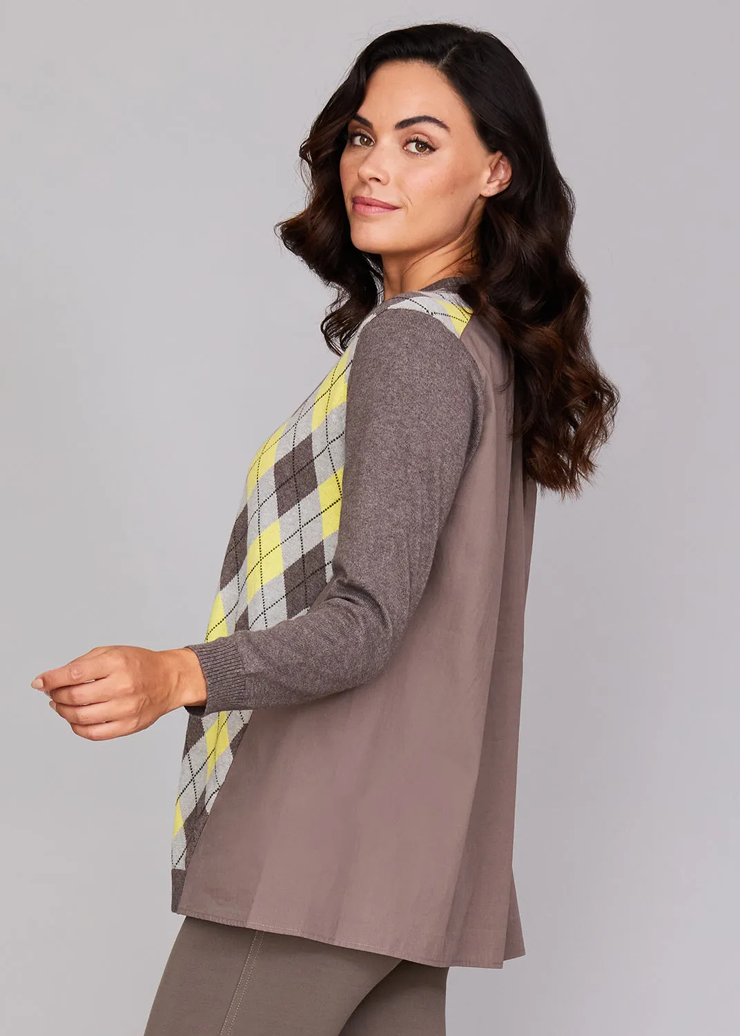 Argyle Combo Cardigan: FINAL SALE