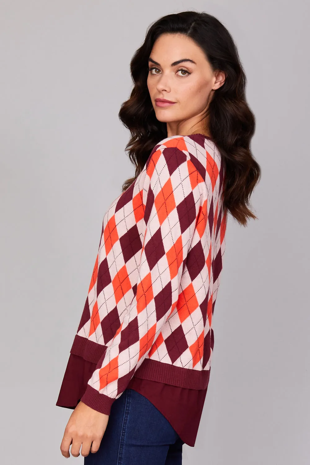 Argyle Easy Crew Neck- FINAL SALE