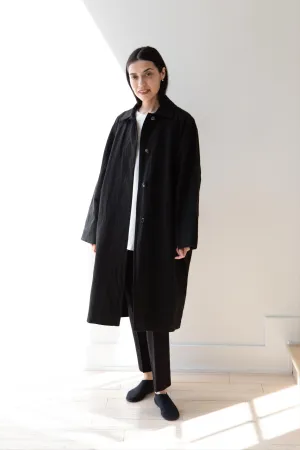 Arts & Science | Bal Collar Coat in Black Cotton Linen