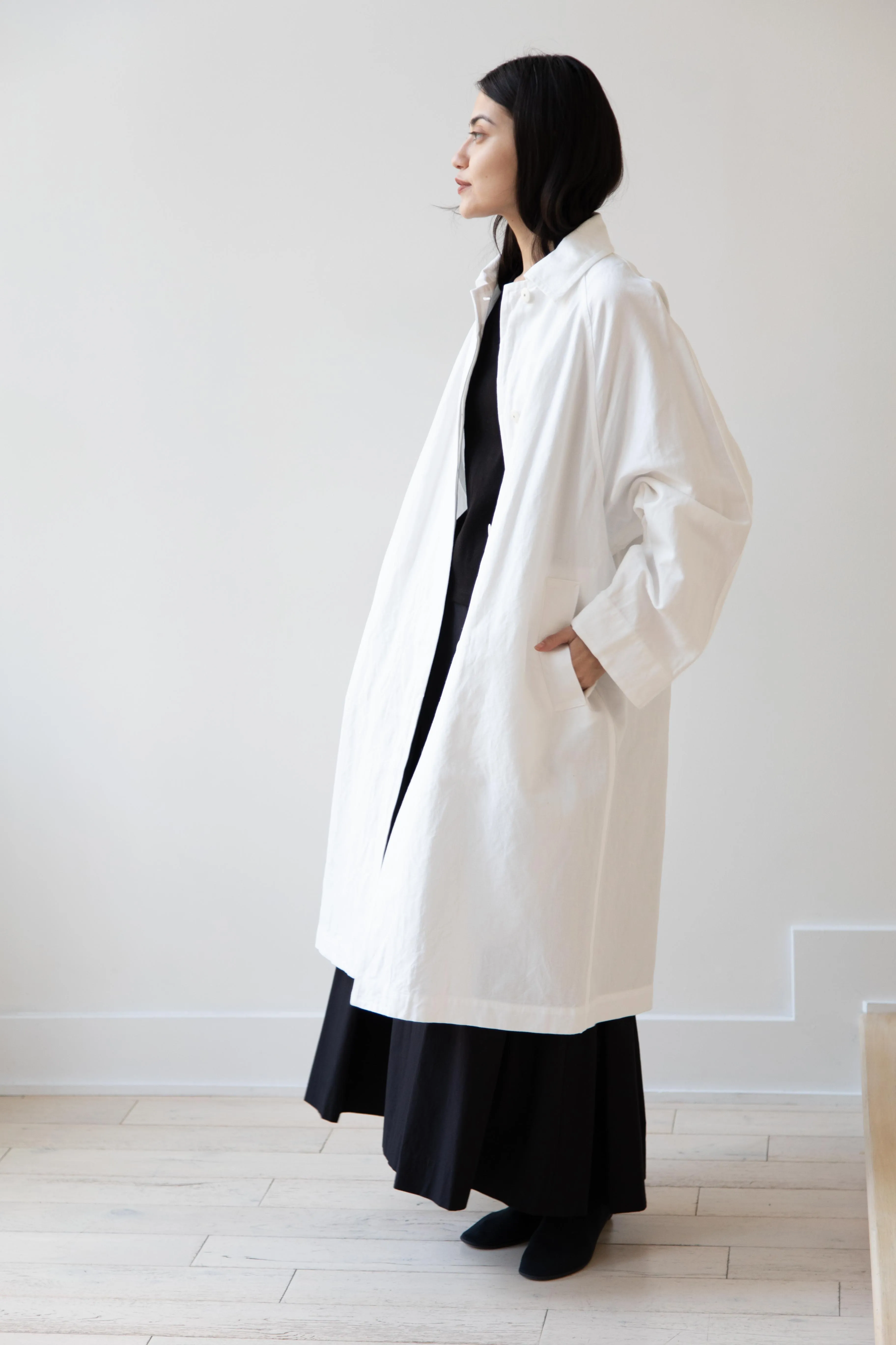 Arts & Science | Bal Collar Coat in Off White Cotton Linen