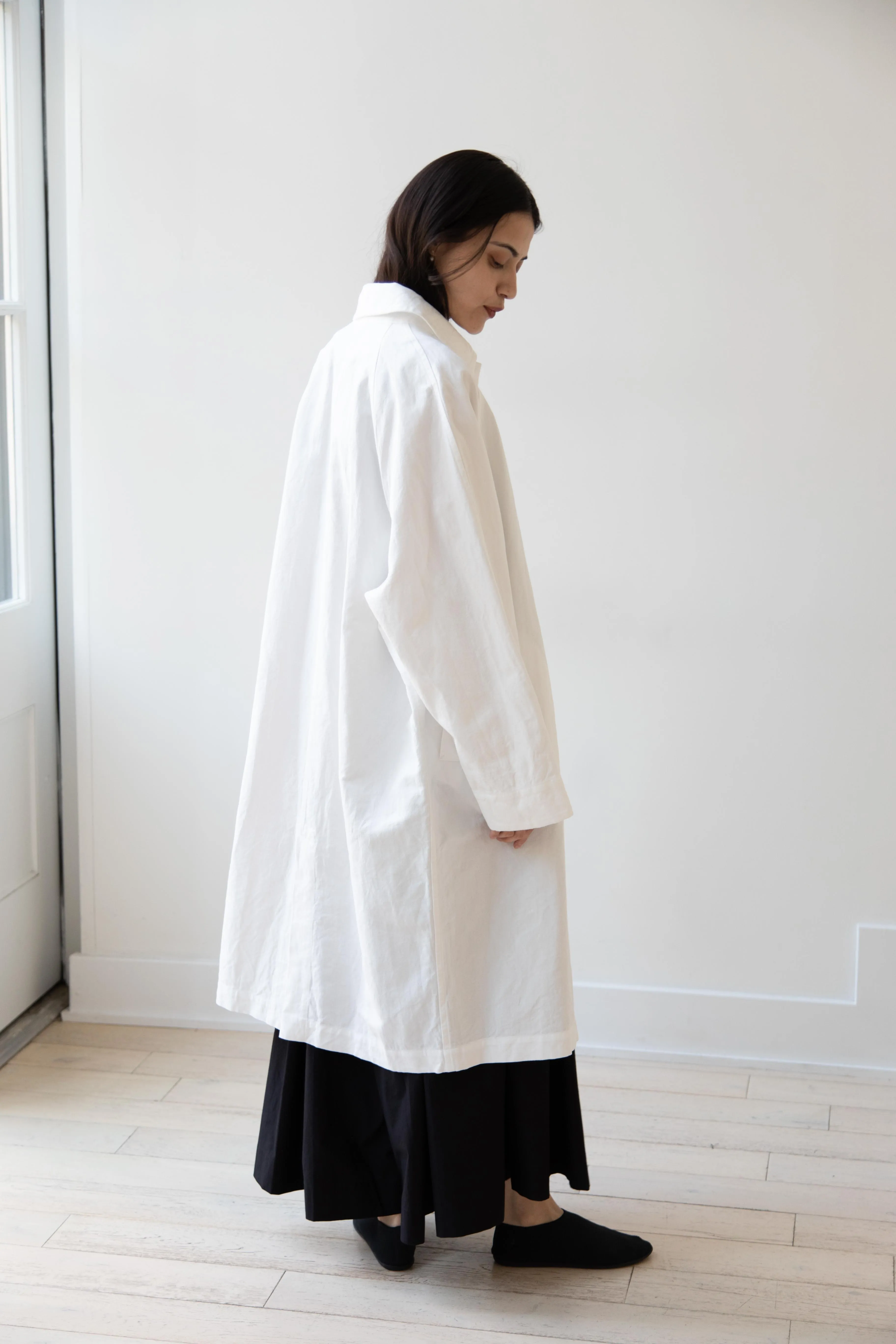Arts & Science | Bal Collar Coat in Off White Cotton Linen