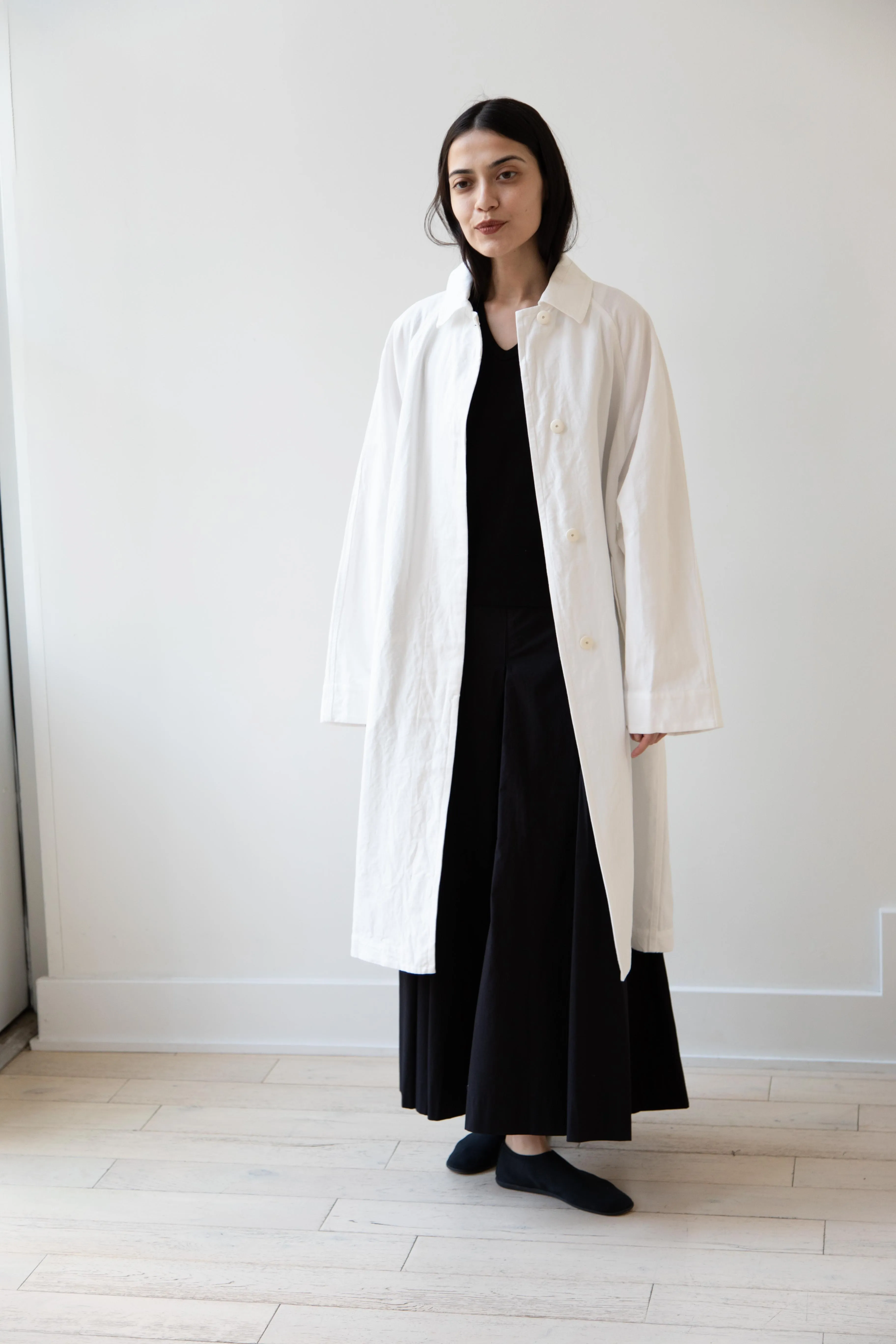 Arts & Science | Bal Collar Coat in Off White Cotton Linen
