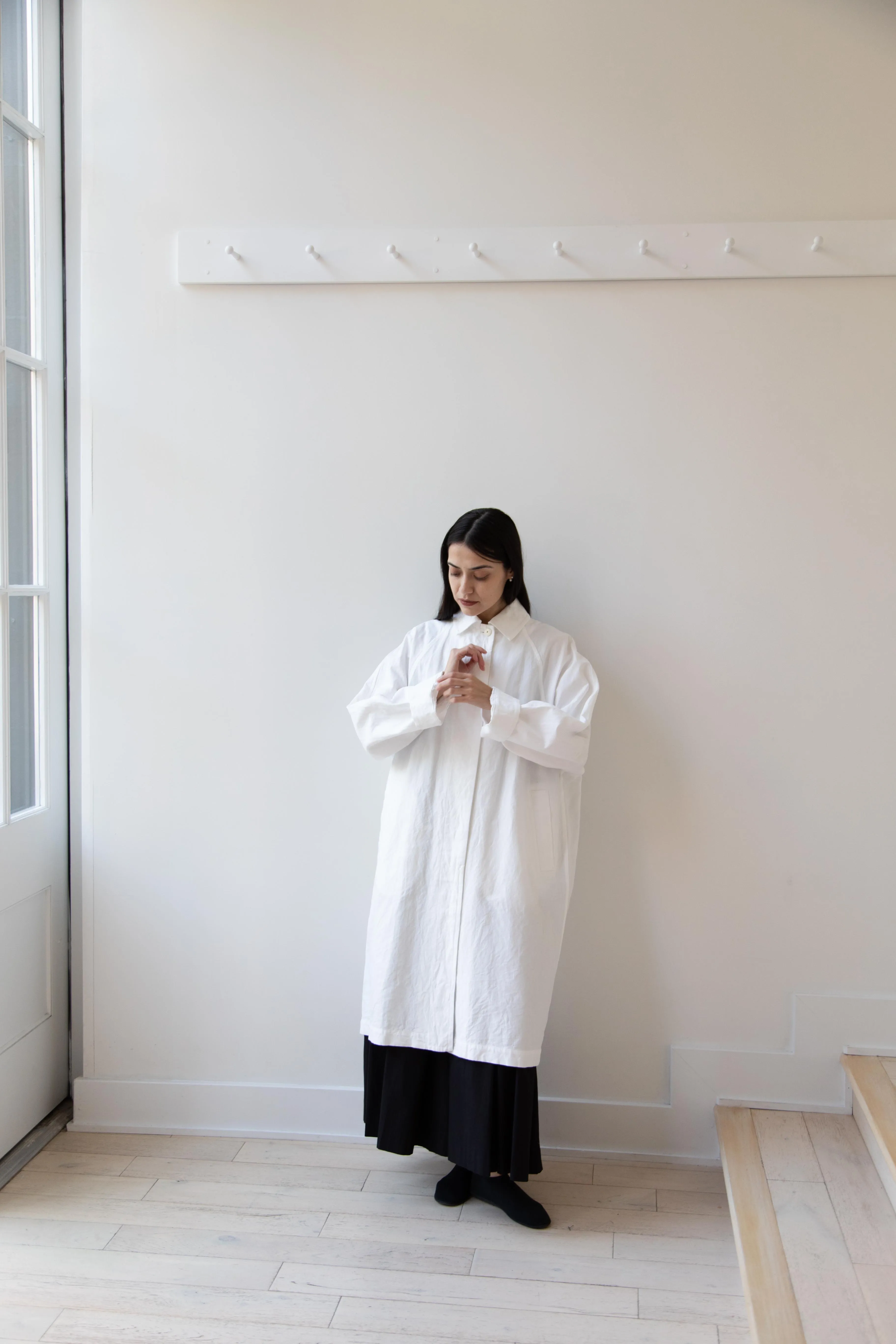 Arts & Science | Bal Collar Coat in Off White Cotton Linen