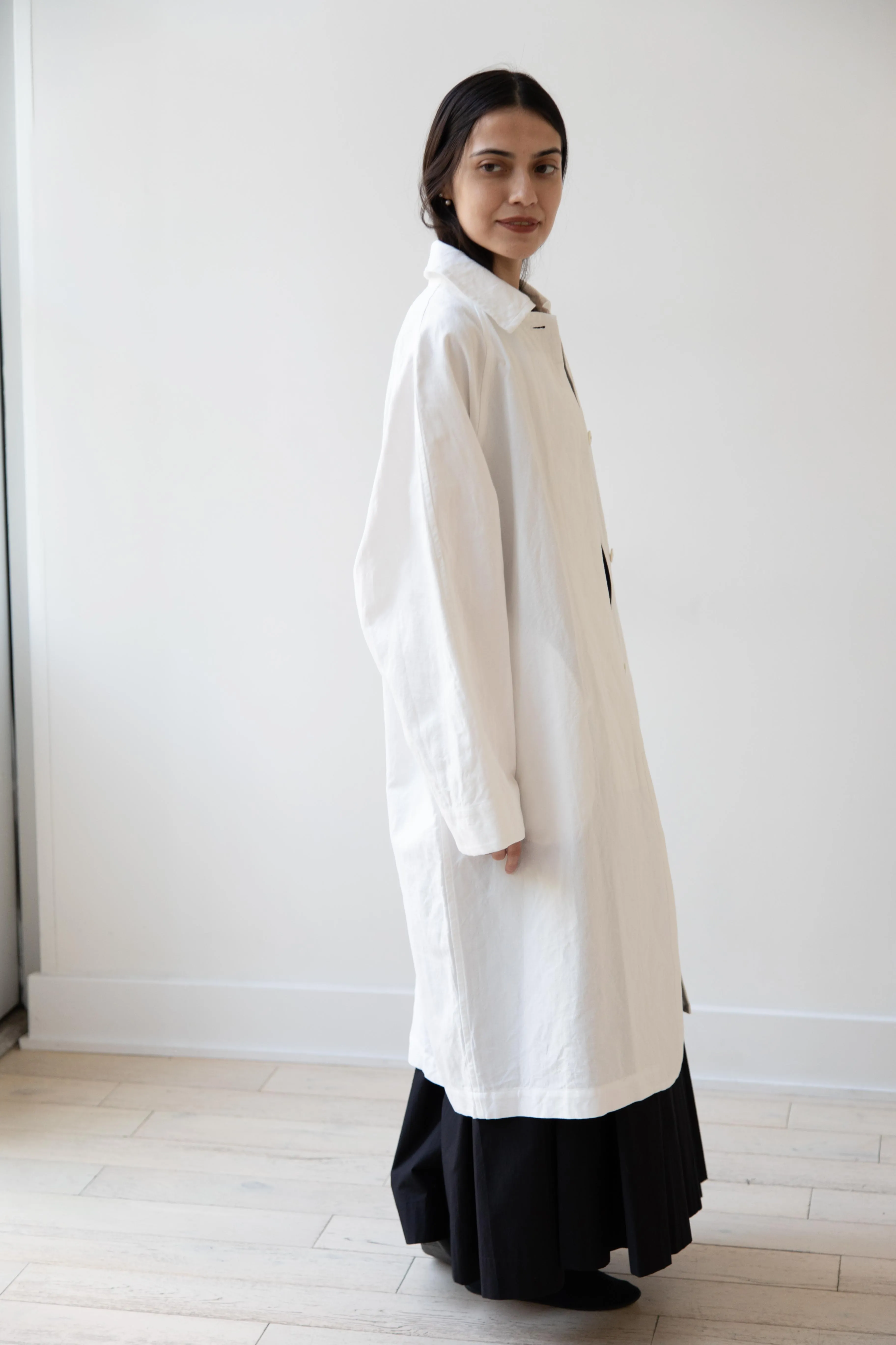 Arts & Science | Bal Collar Coat in Off White Cotton Linen