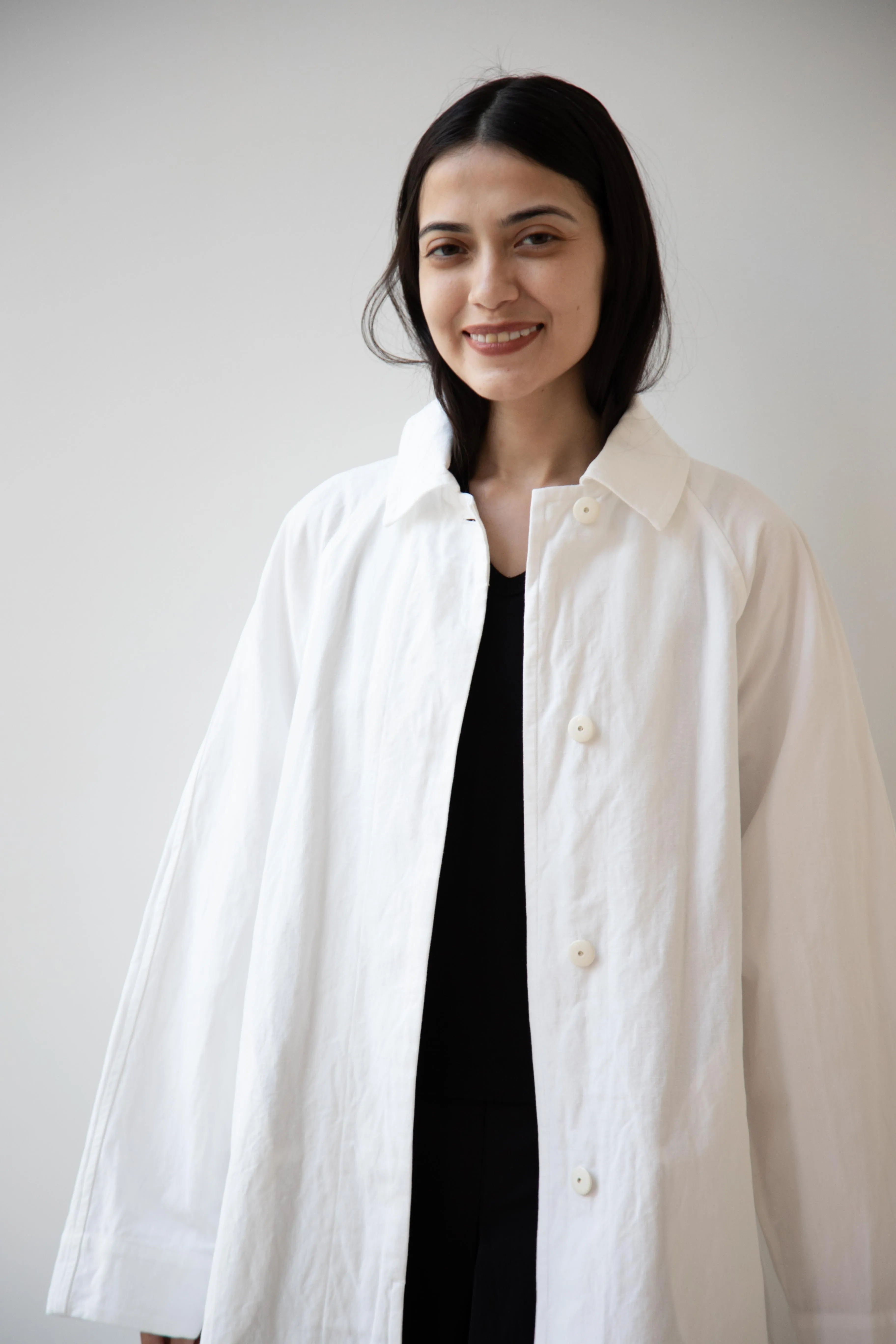 Arts & Science | Bal Collar Coat in Off White Cotton Linen