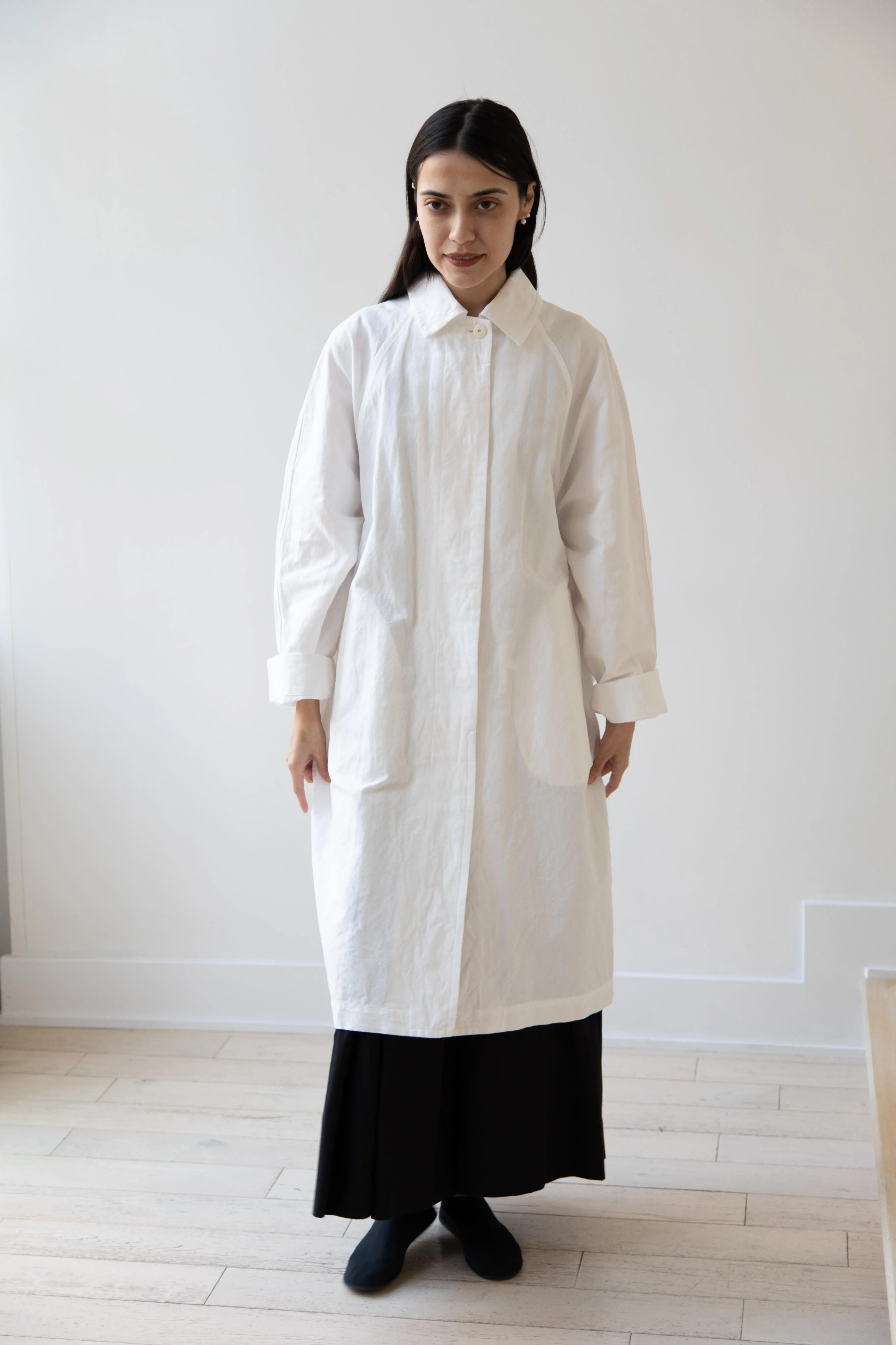 Arts & Science | Bal Collar Coat in Off White Cotton Linen