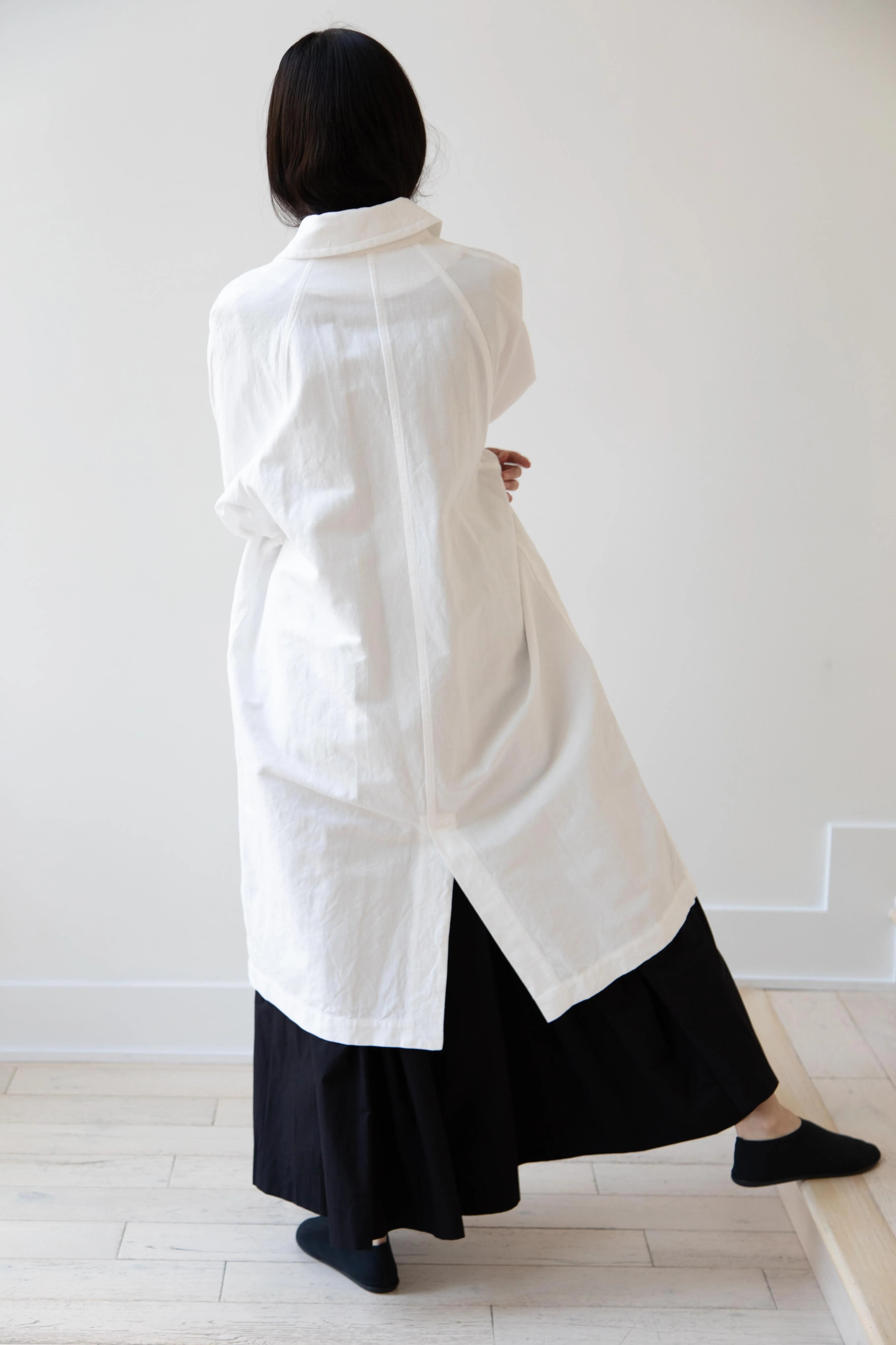 Arts & Science | Bal Collar Coat in Off White Cotton Linen