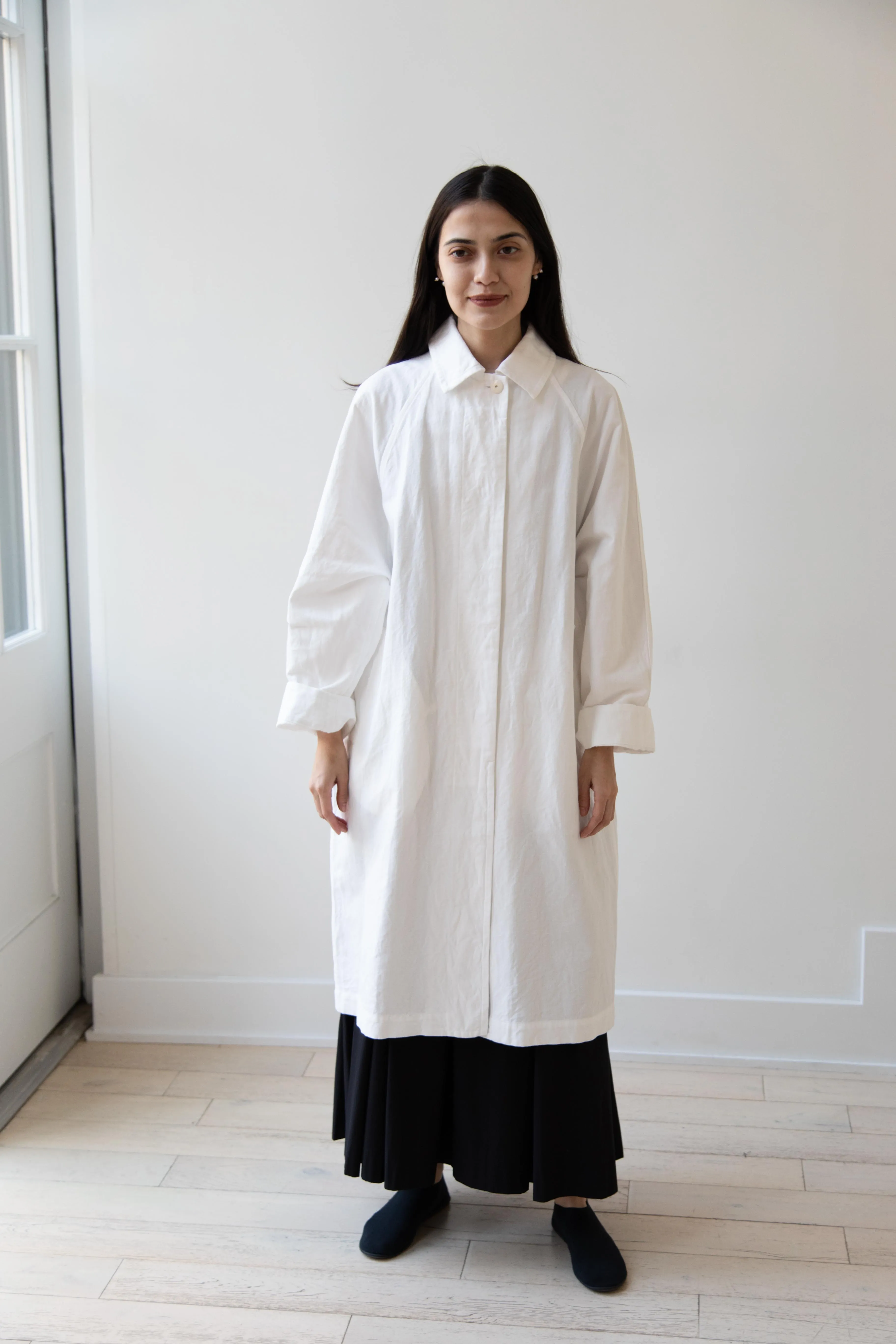 Arts & Science | Bal Collar Coat in Off White Cotton Linen