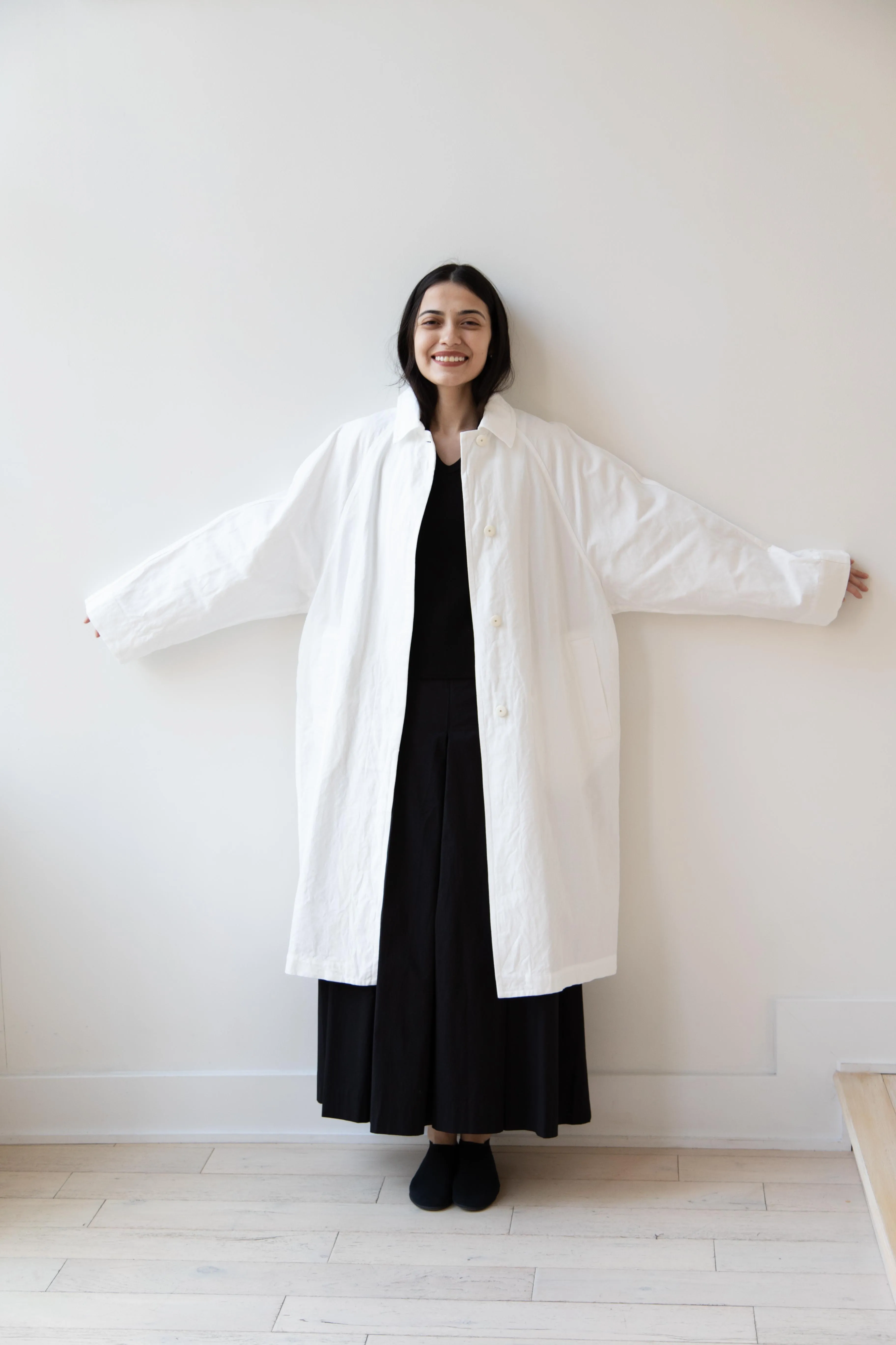 Arts & Science | Bal Collar Coat in Off White Cotton Linen