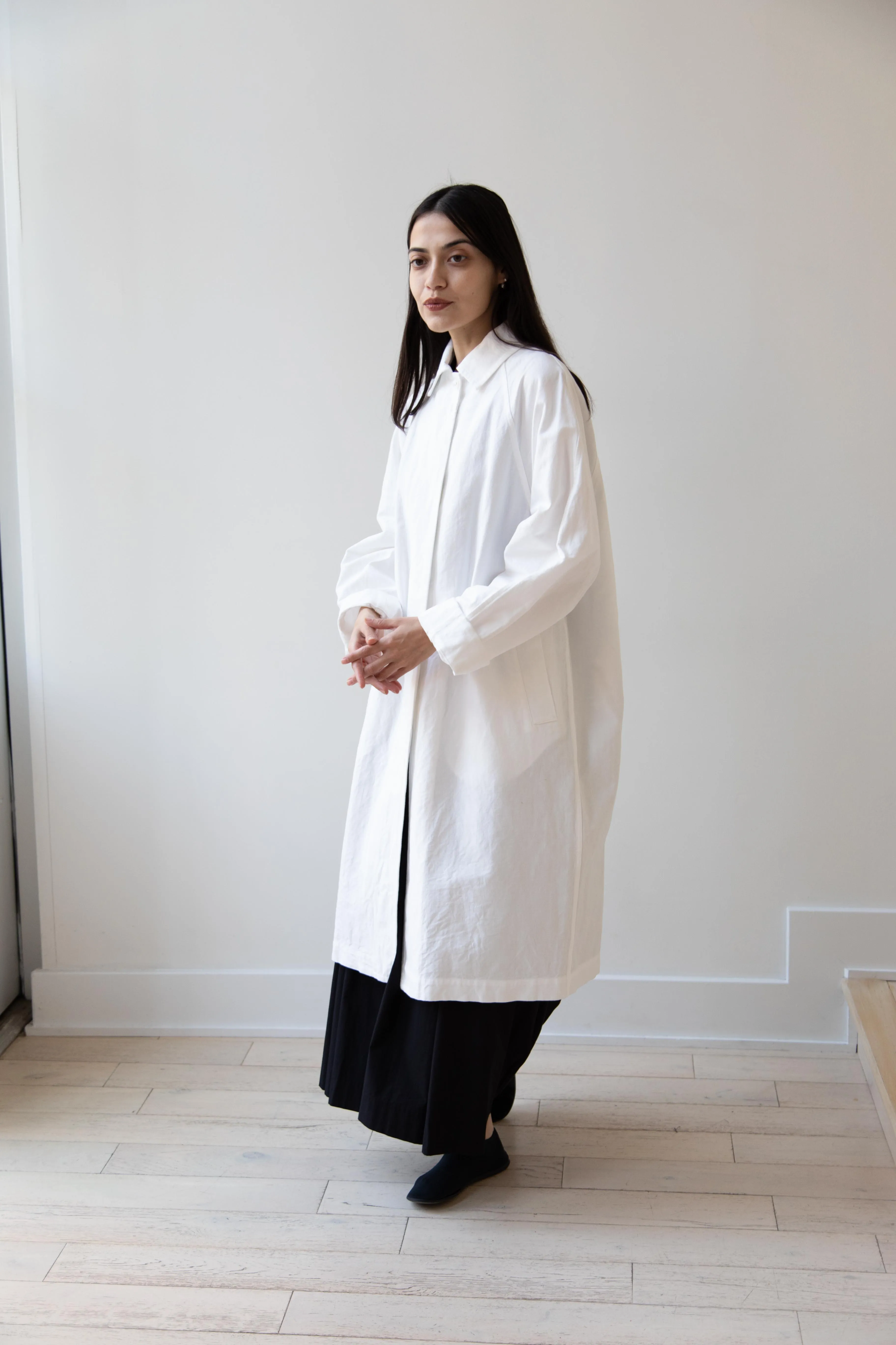Arts & Science | Bal Collar Coat in Off White Cotton Linen
