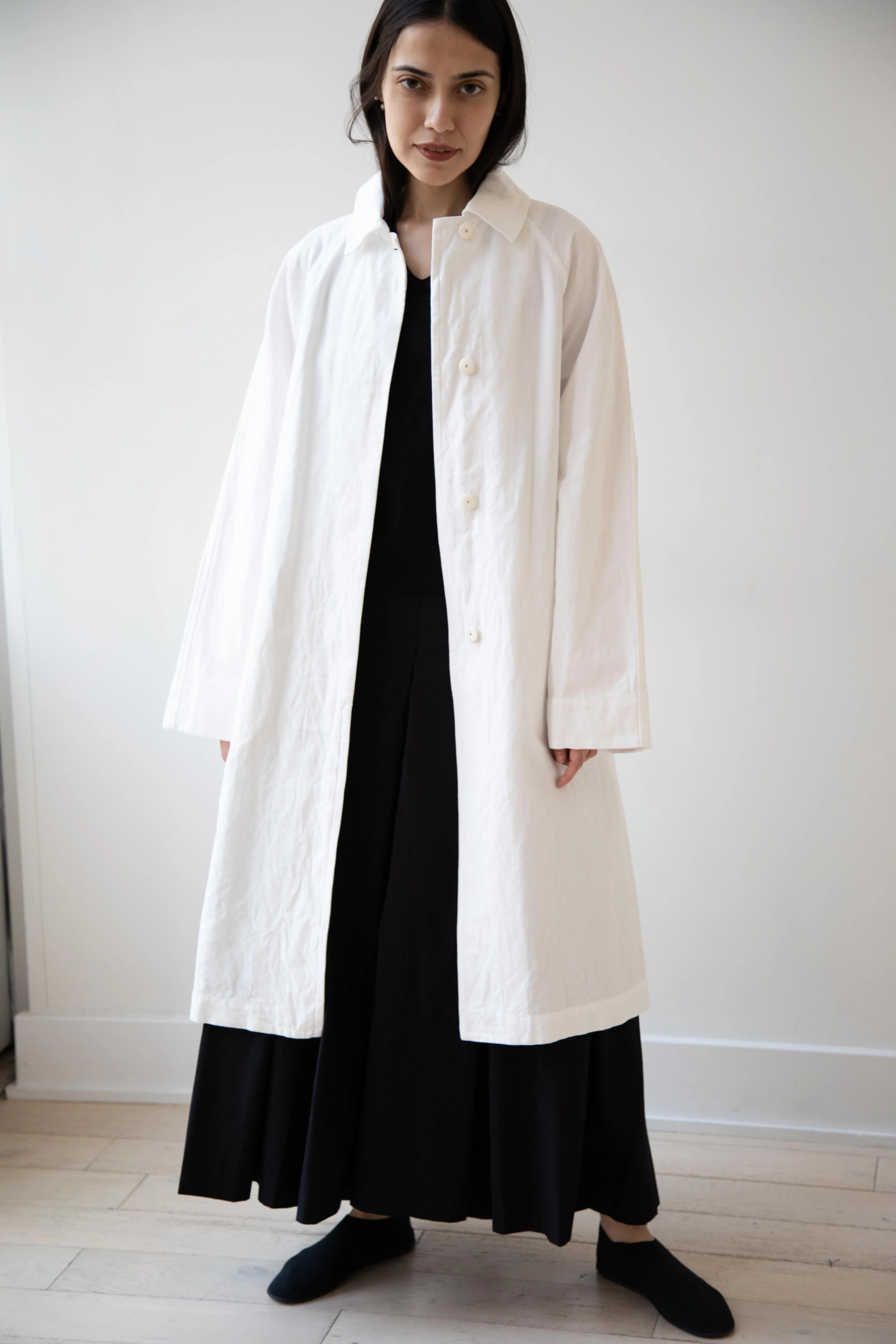 Arts & Science | Bal Collar Coat in Off White Cotton Linen