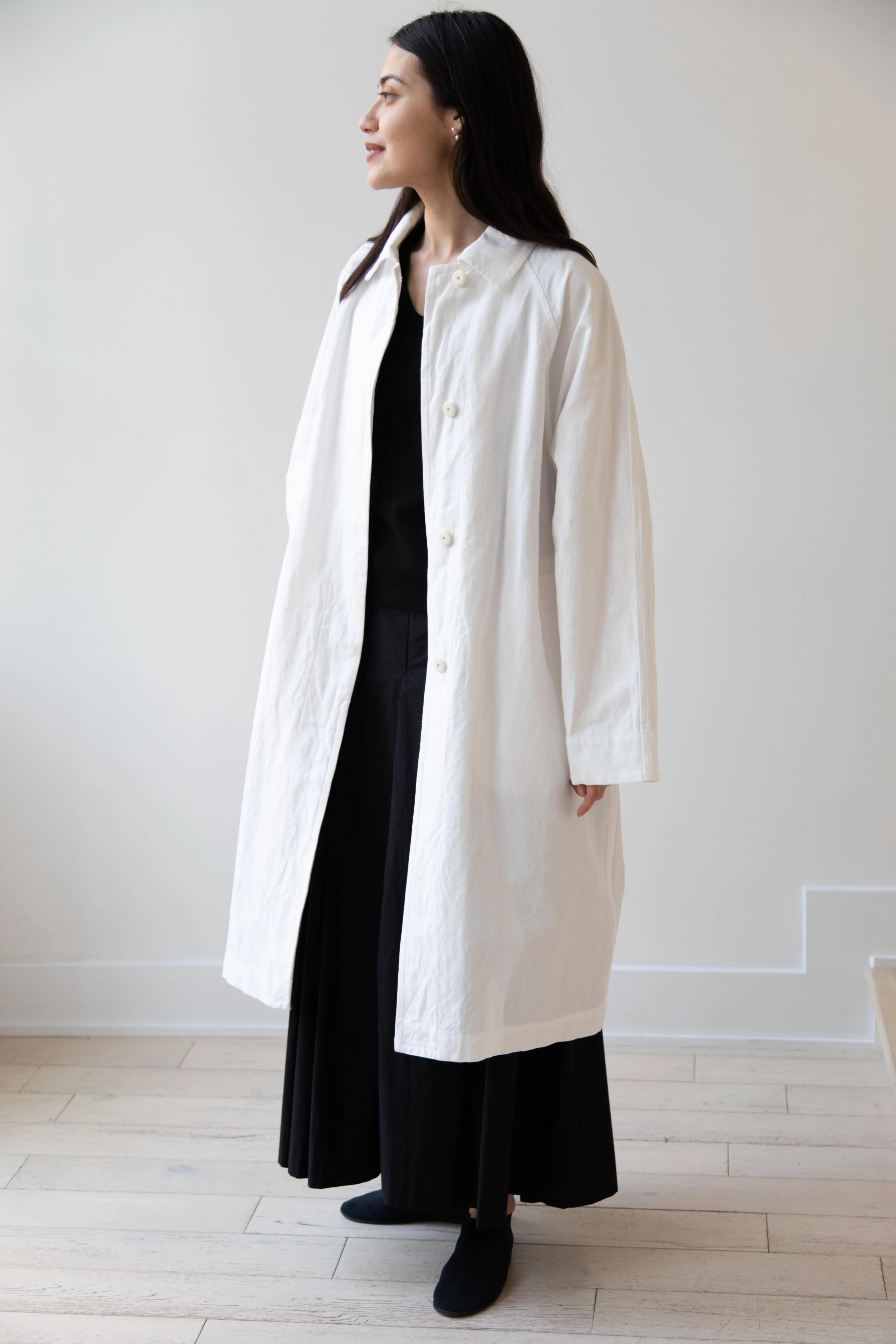 Arts & Science | Bal Collar Coat in Off White Cotton Linen