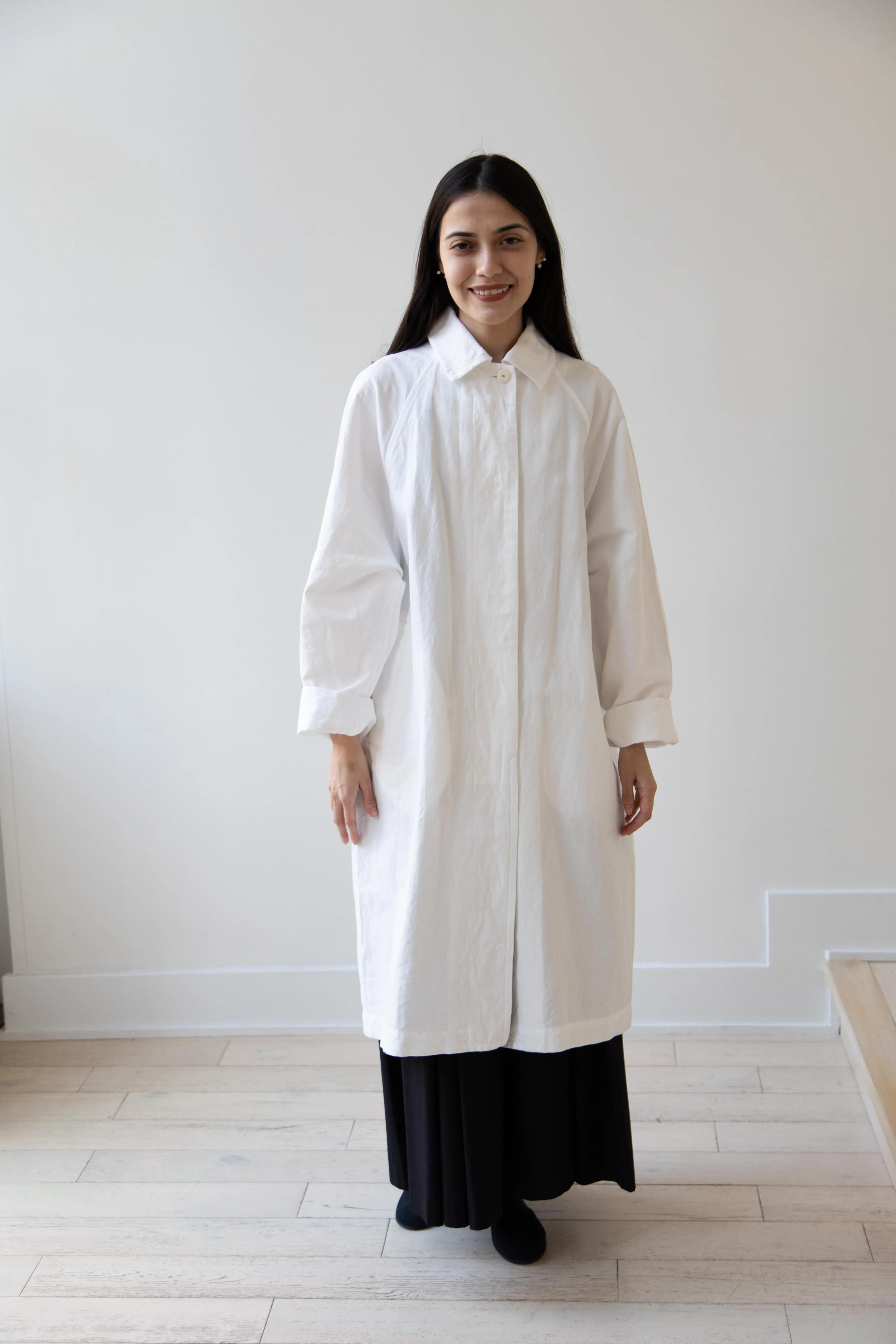 Arts & Science | Bal Collar Coat in Off White Cotton Linen