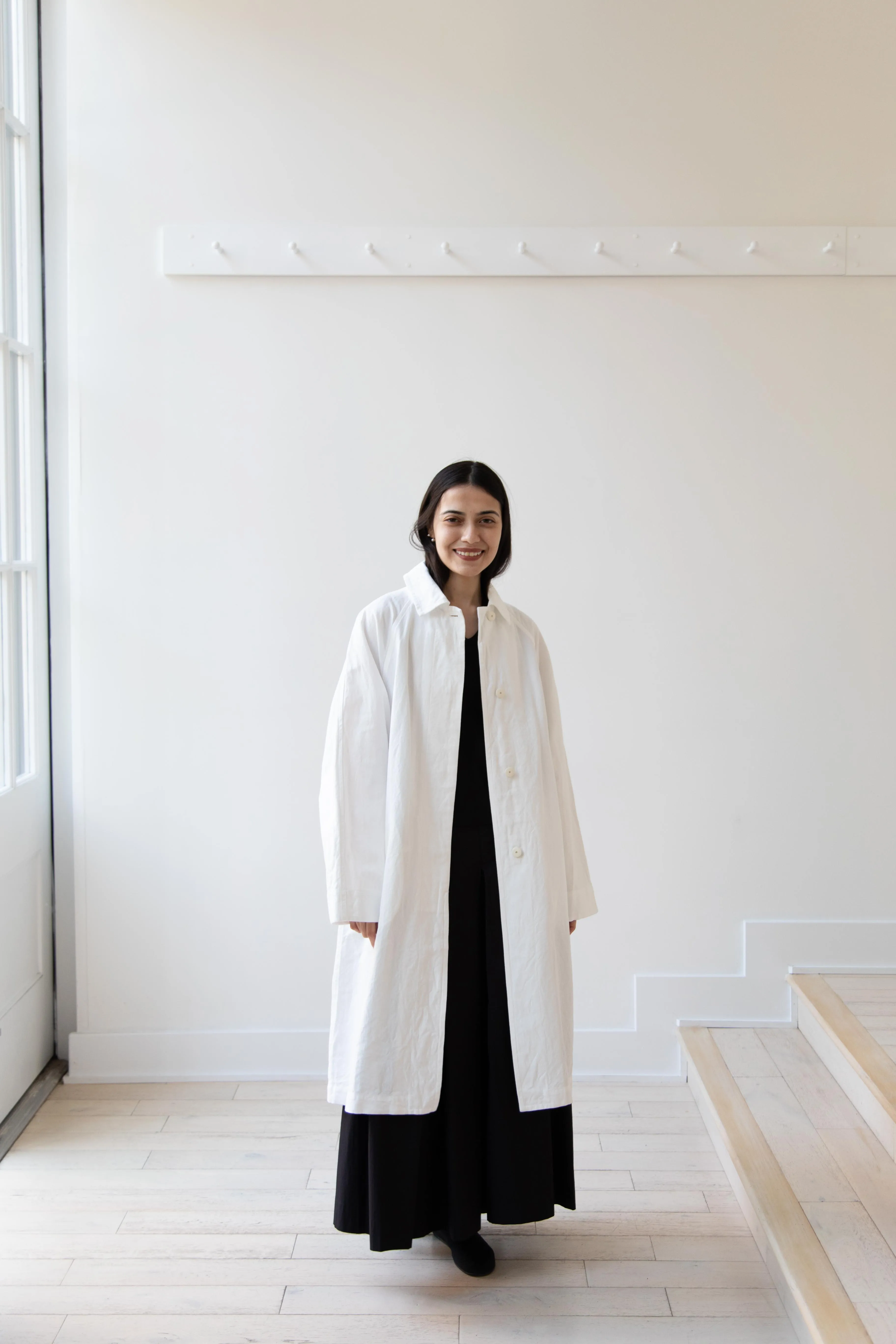 Arts & Science | Bal Collar Coat in Off White Cotton Linen