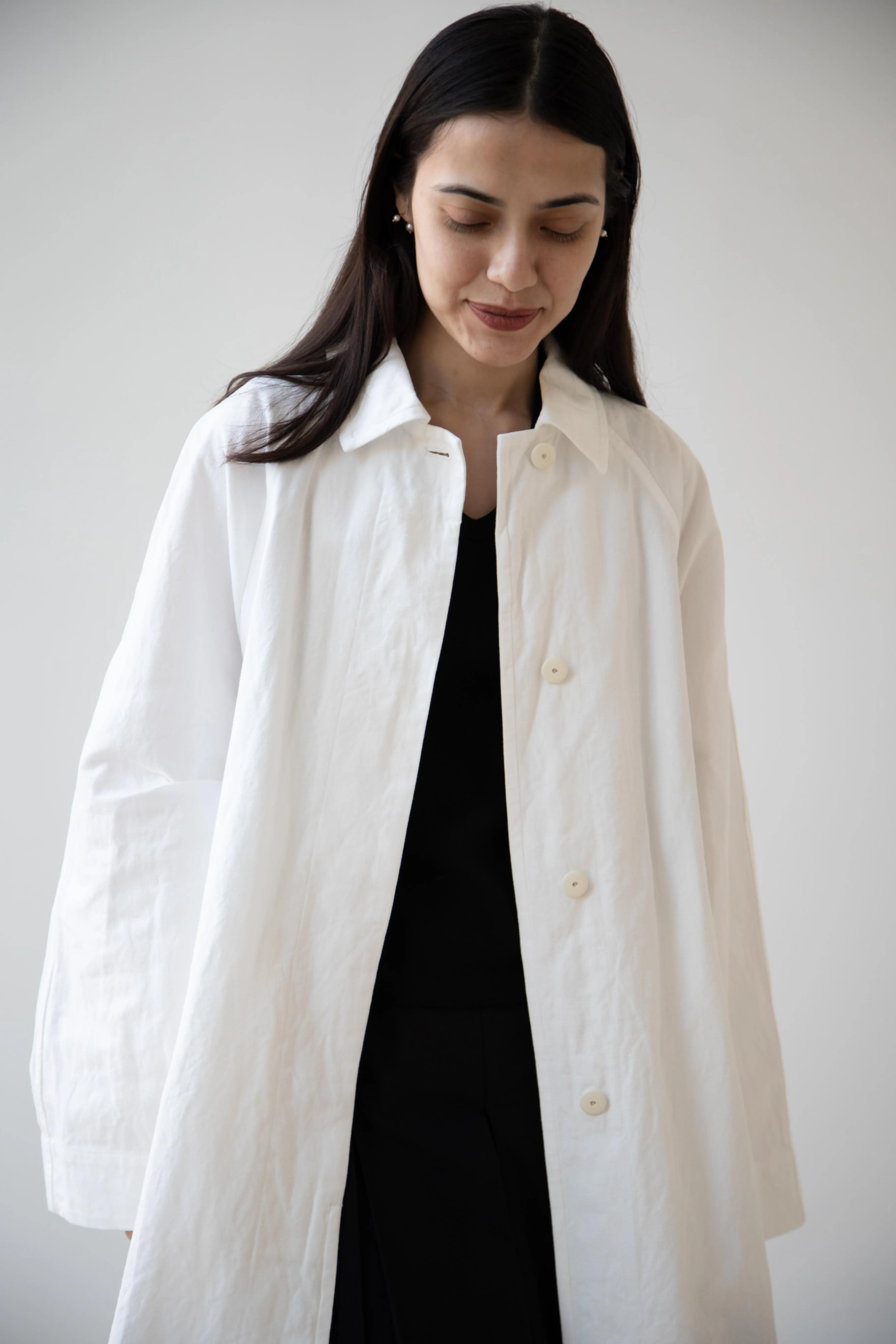 Arts & Science | Bal Collar Coat in Off White Cotton Linen