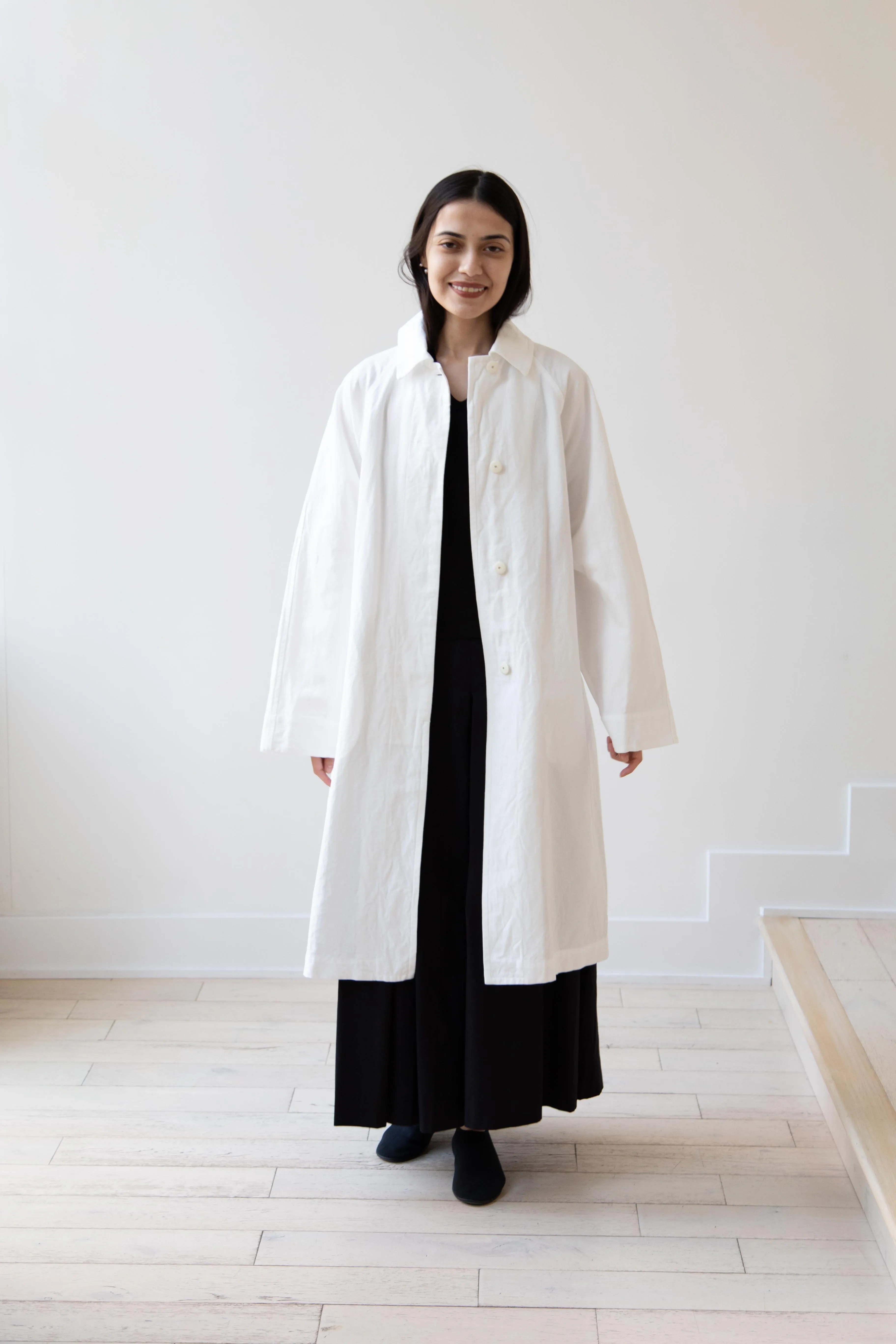 Arts & Science | Bal Collar Coat in Off White Cotton Linen