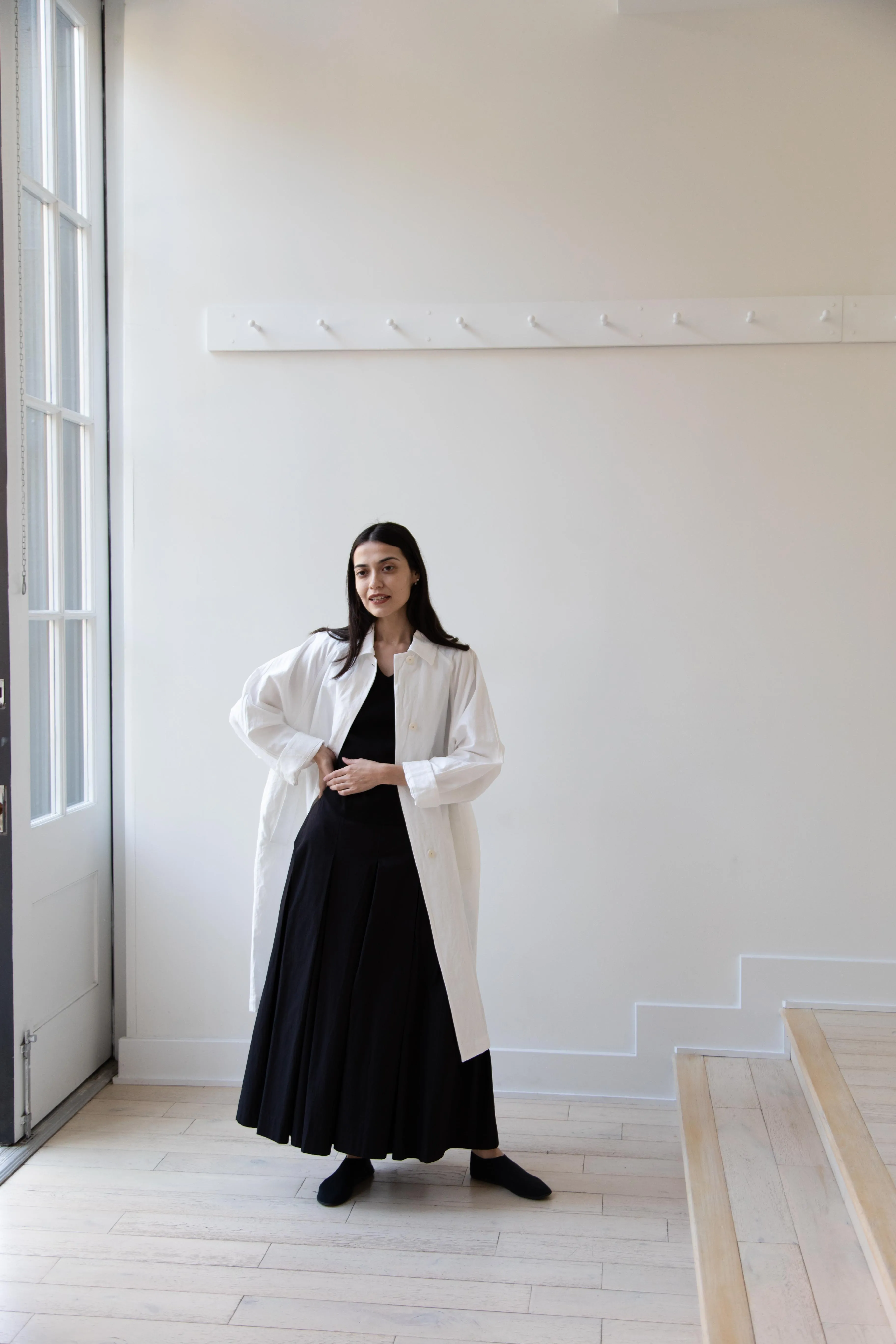Arts & Science | Bal Collar Coat in Off White Cotton Linen