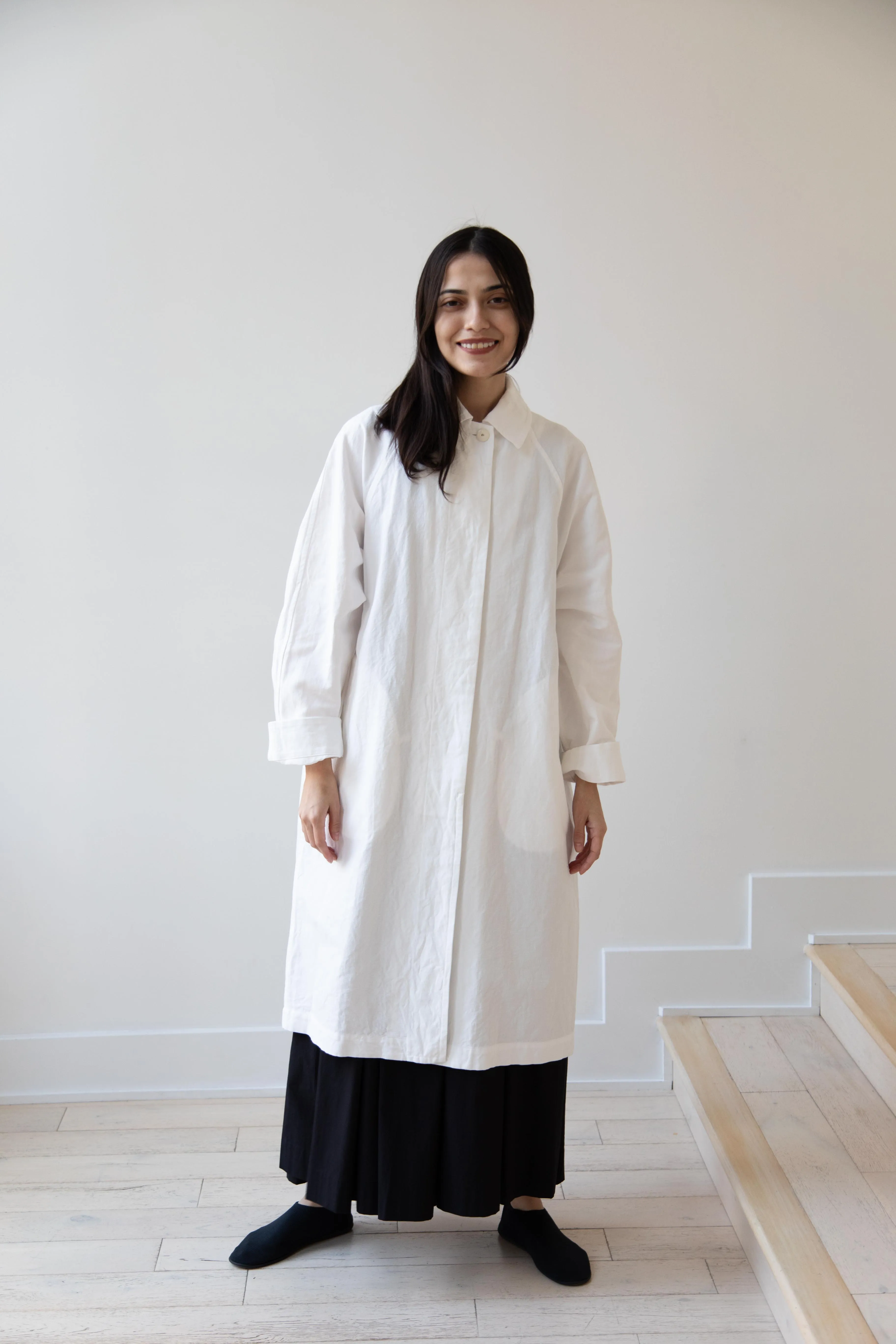 Arts & Science | Bal Collar Coat in Off White Cotton Linen
