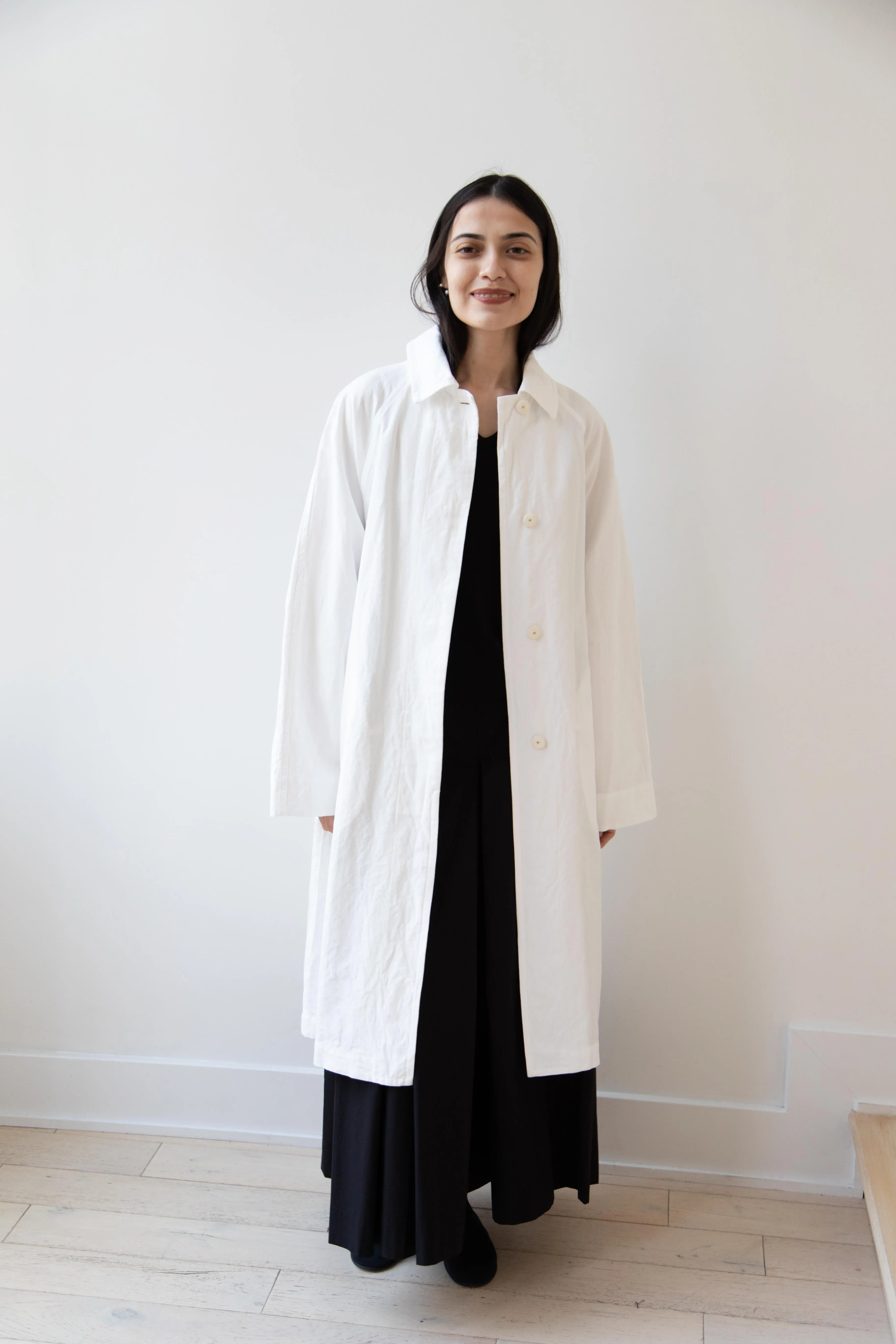 Arts & Science | Bal Collar Coat in Off White Cotton Linen