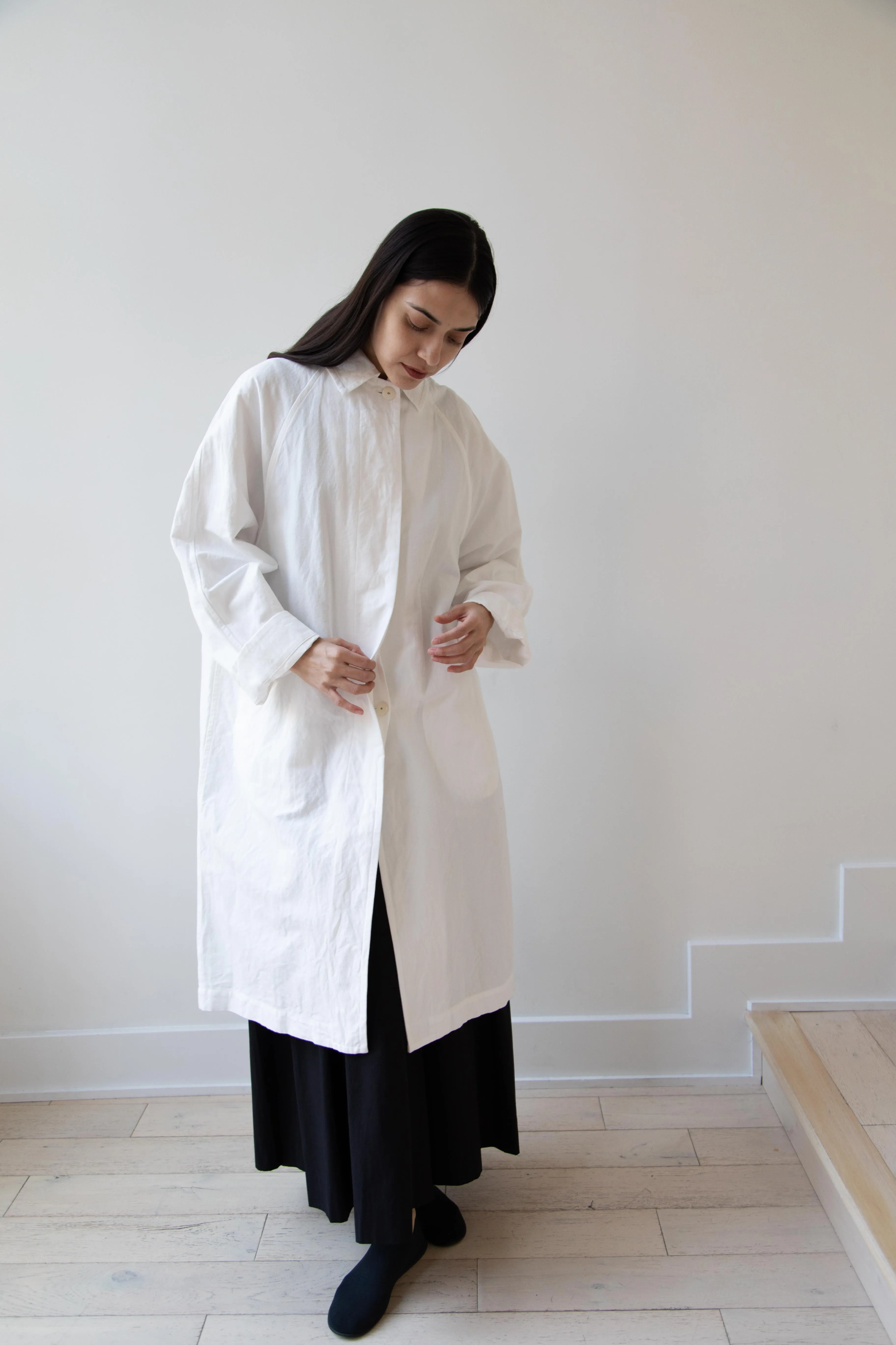 Arts & Science | Bal Collar Coat in Off White Cotton Linen