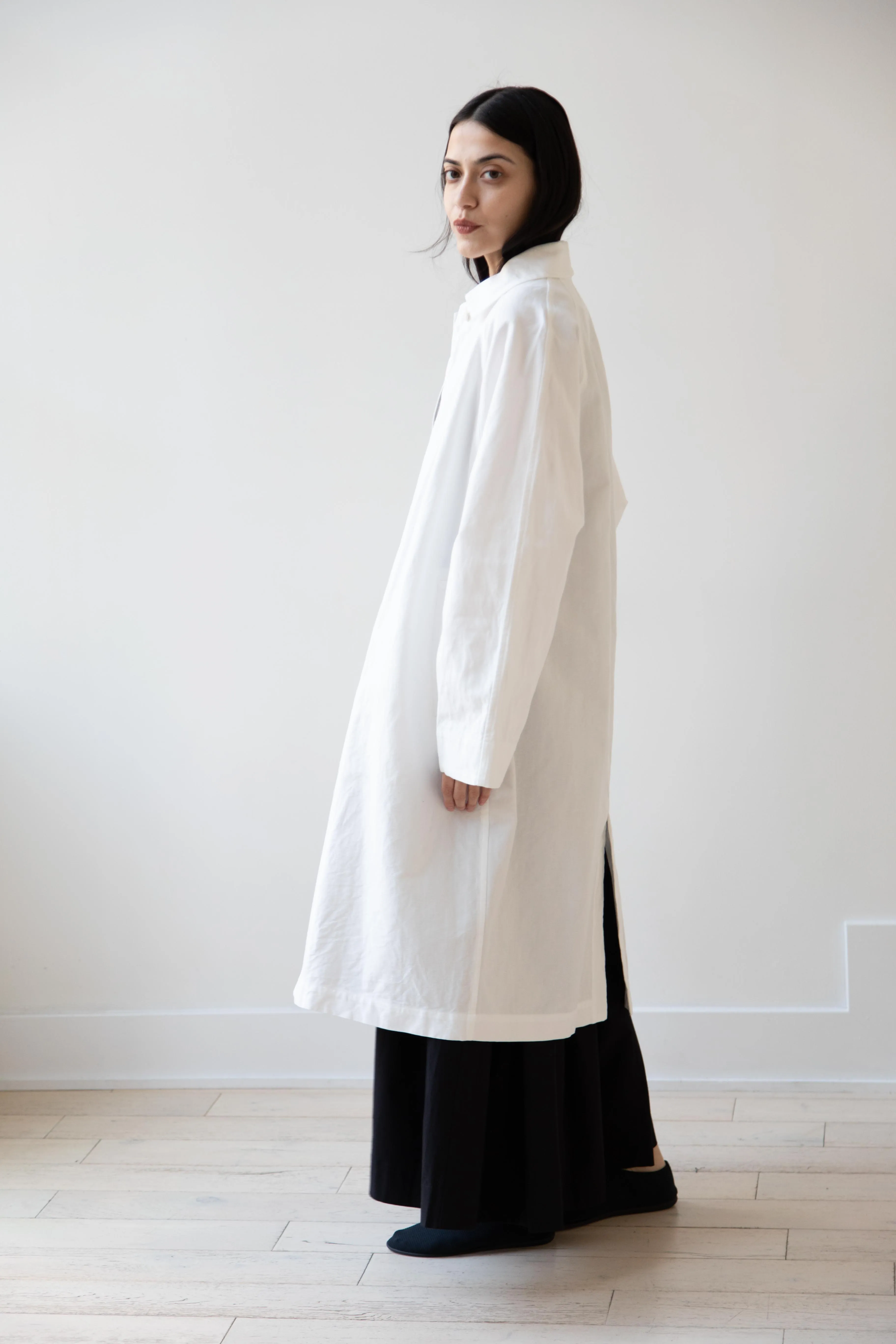 Arts & Science | Bal Collar Coat in Off White Cotton Linen