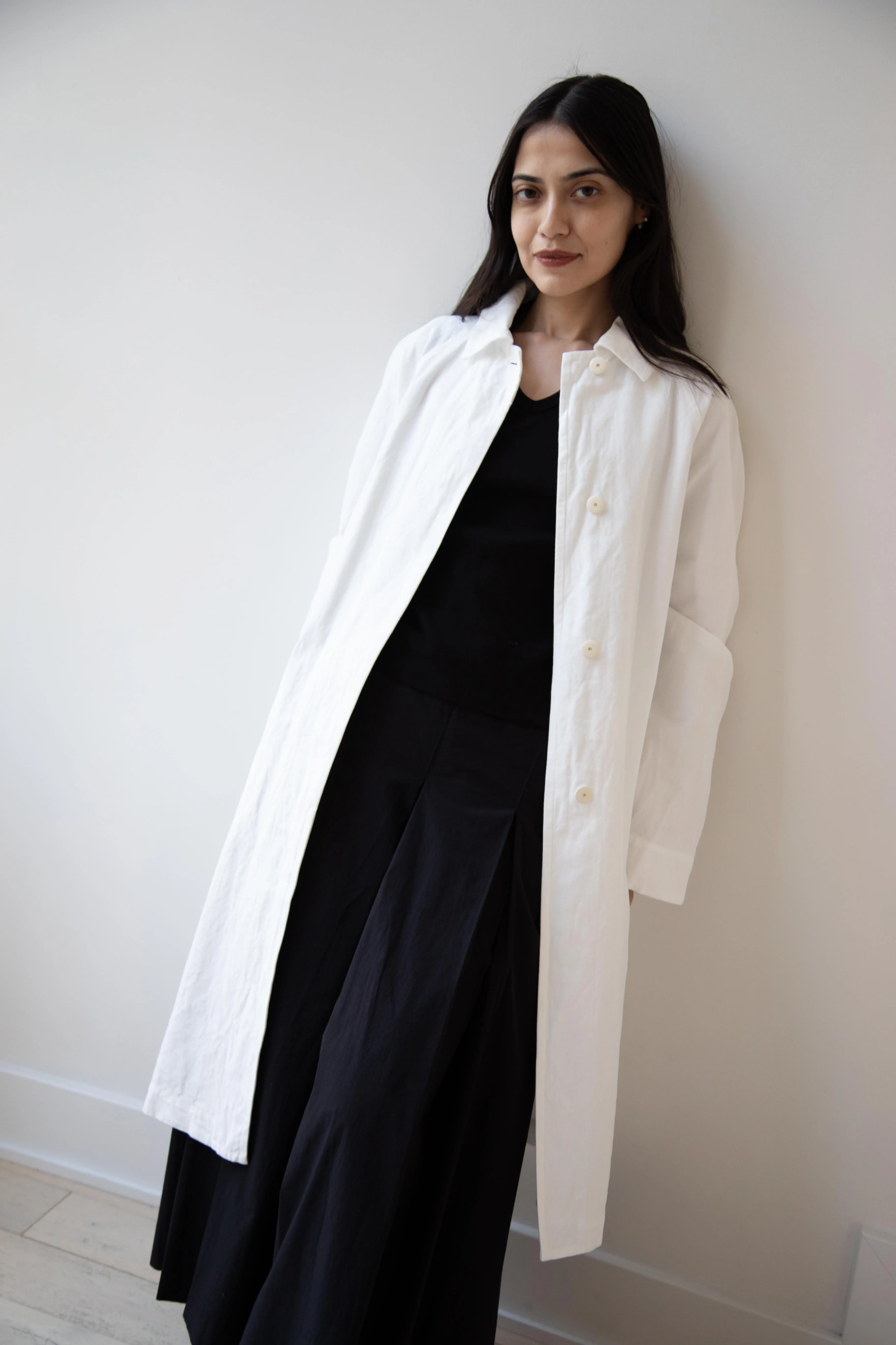 Arts & Science | Bal Collar Coat in Off White Cotton Linen
