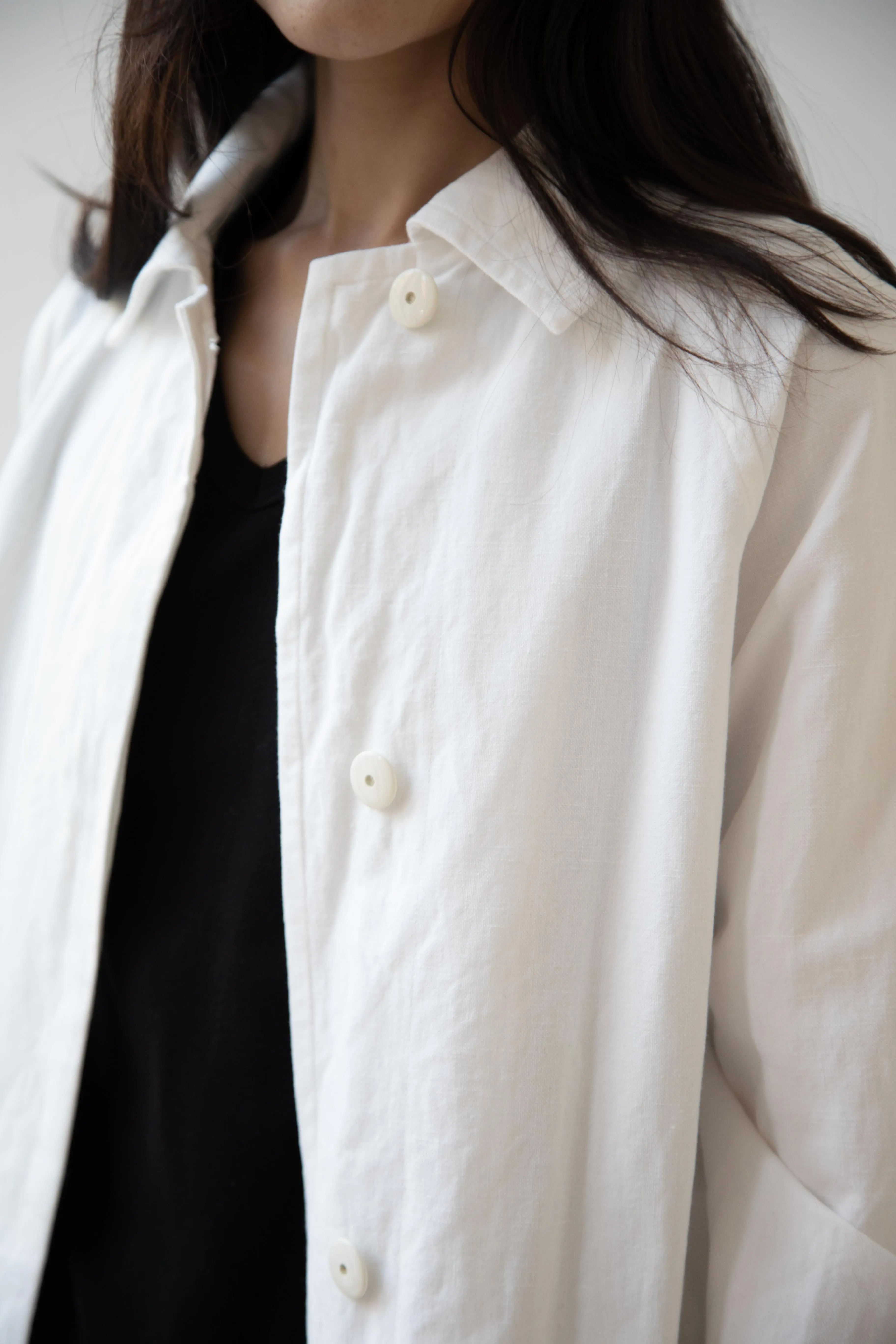 Arts & Science | Bal Collar Coat in Off White Cotton Linen