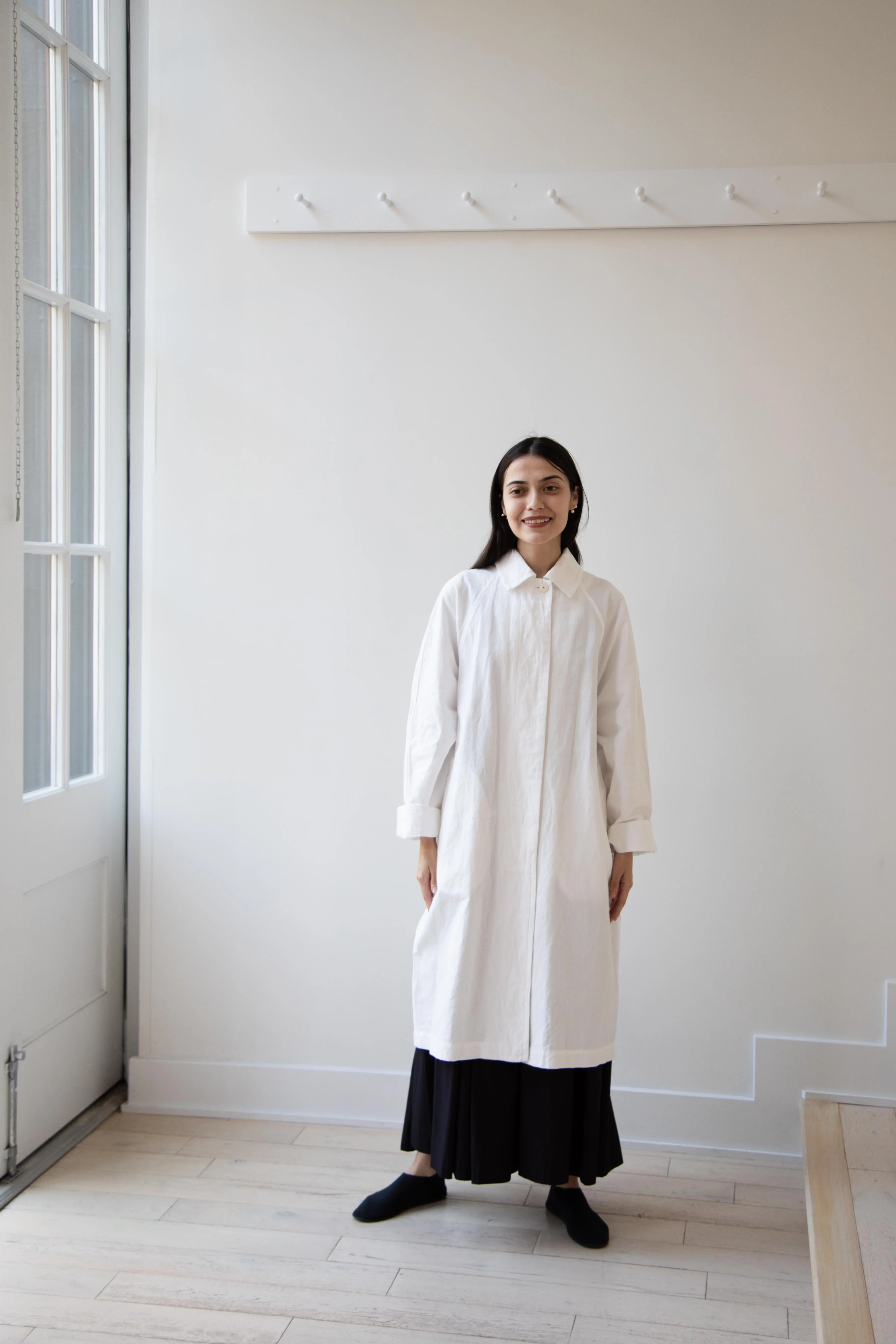 Arts & Science | Bal Collar Coat in Off White Cotton Linen