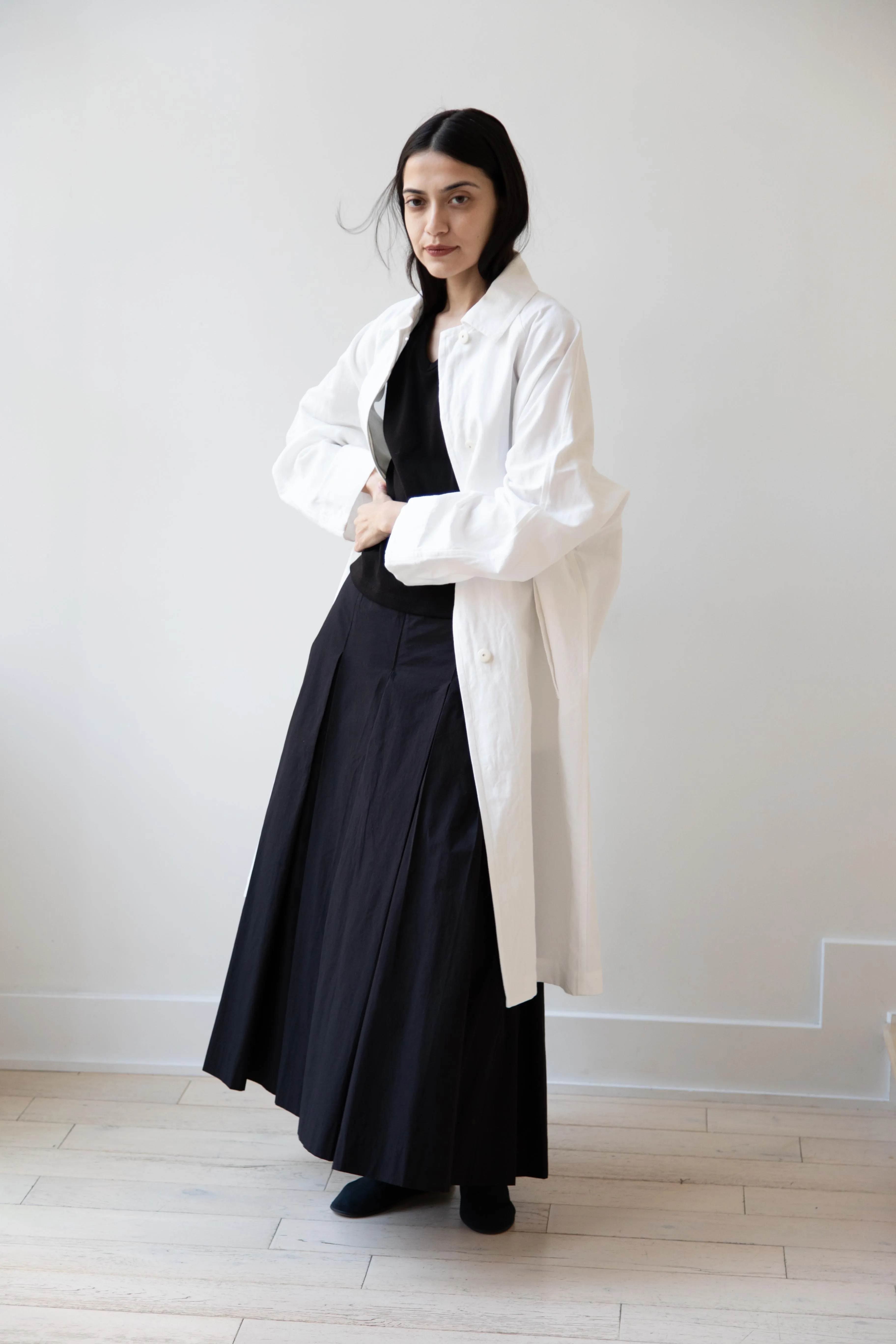 Arts & Science | Bal Collar Coat in Off White Cotton Linen