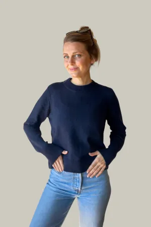 ATIN SWEATER NAVY (COTTON / CASHMERE)