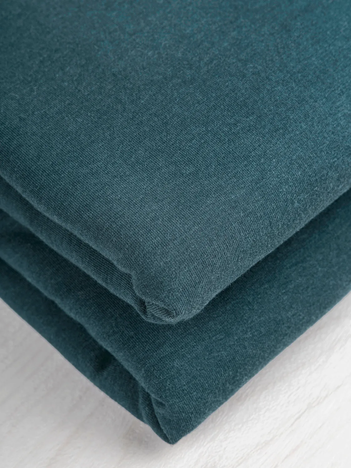 Bamboo Cotton Stretch Fleece - Teal