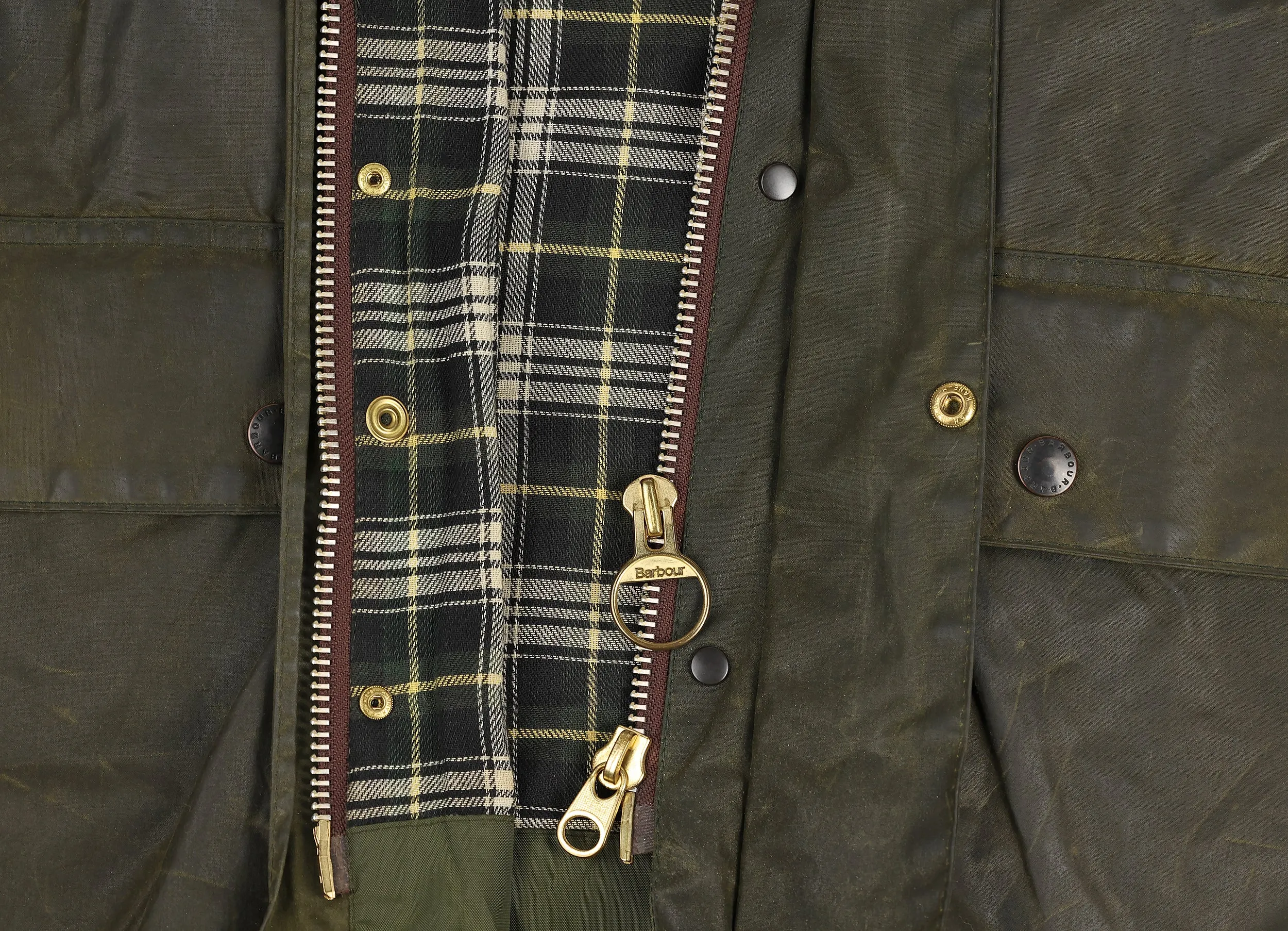 Barbour Border Wax Jacket Coat - Green - XL