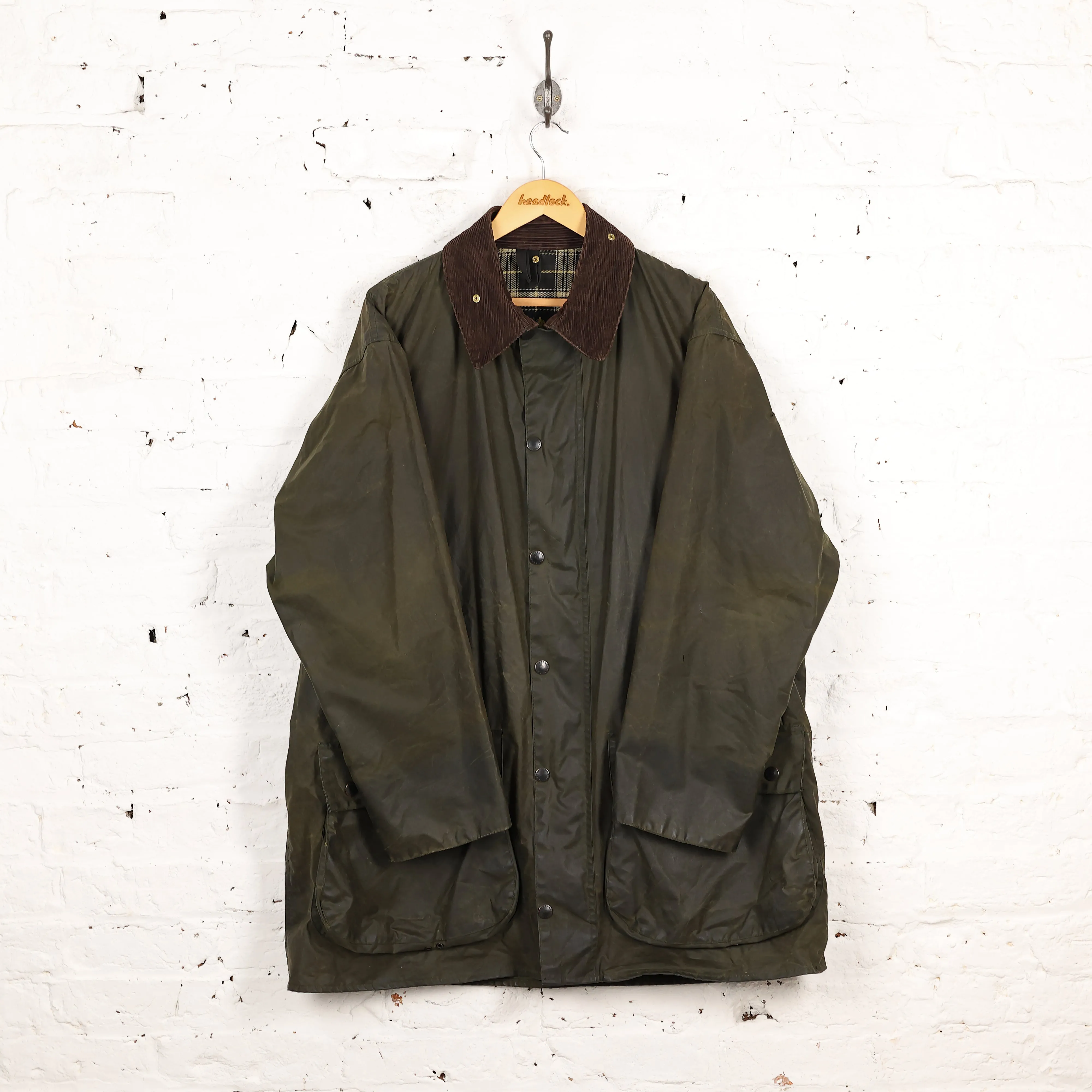 Barbour Border Wax Jacket Coat - Green - XL