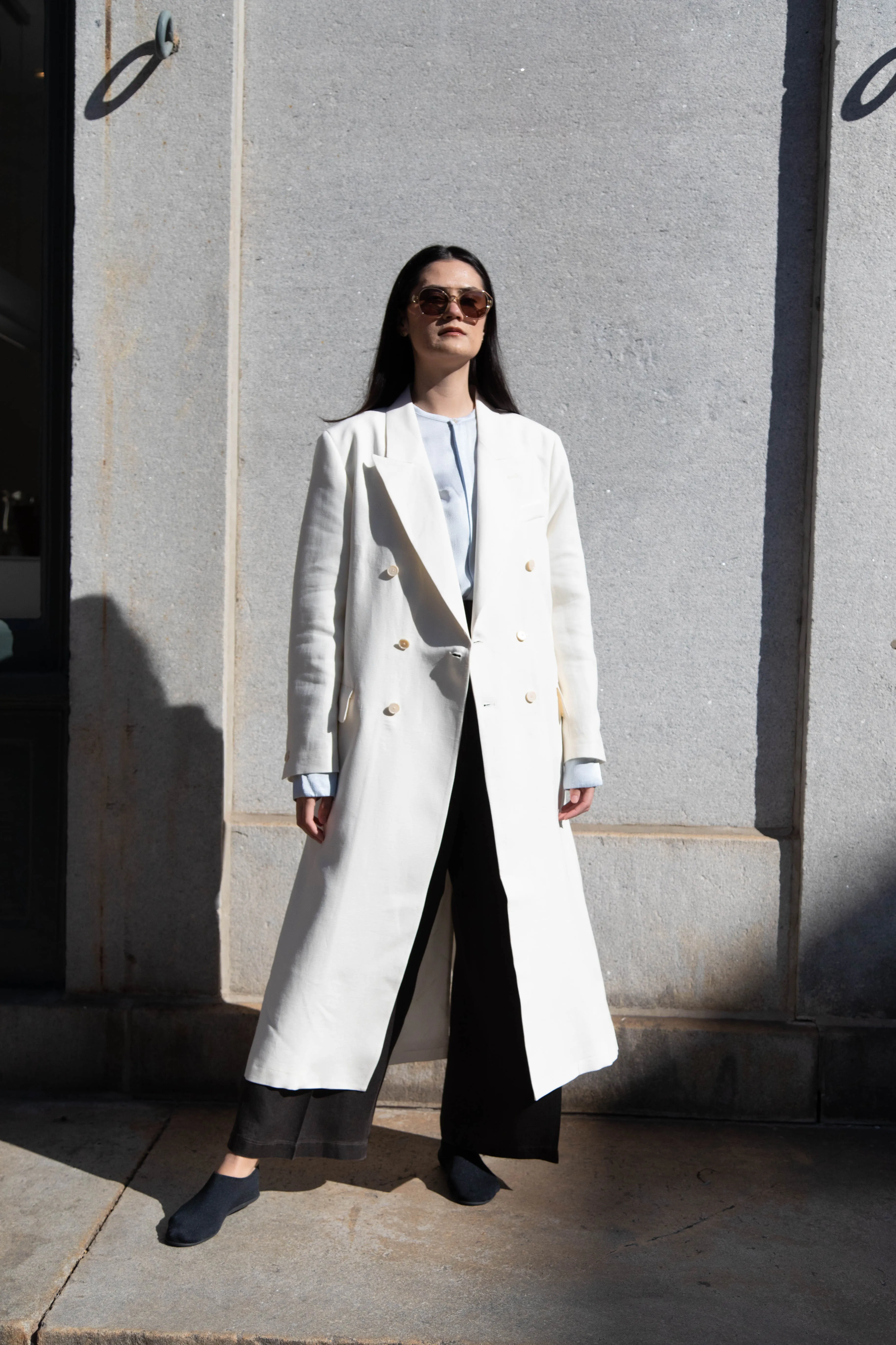 Barena Venezia | Cianni Canne Double Breasted Coat in Ivory